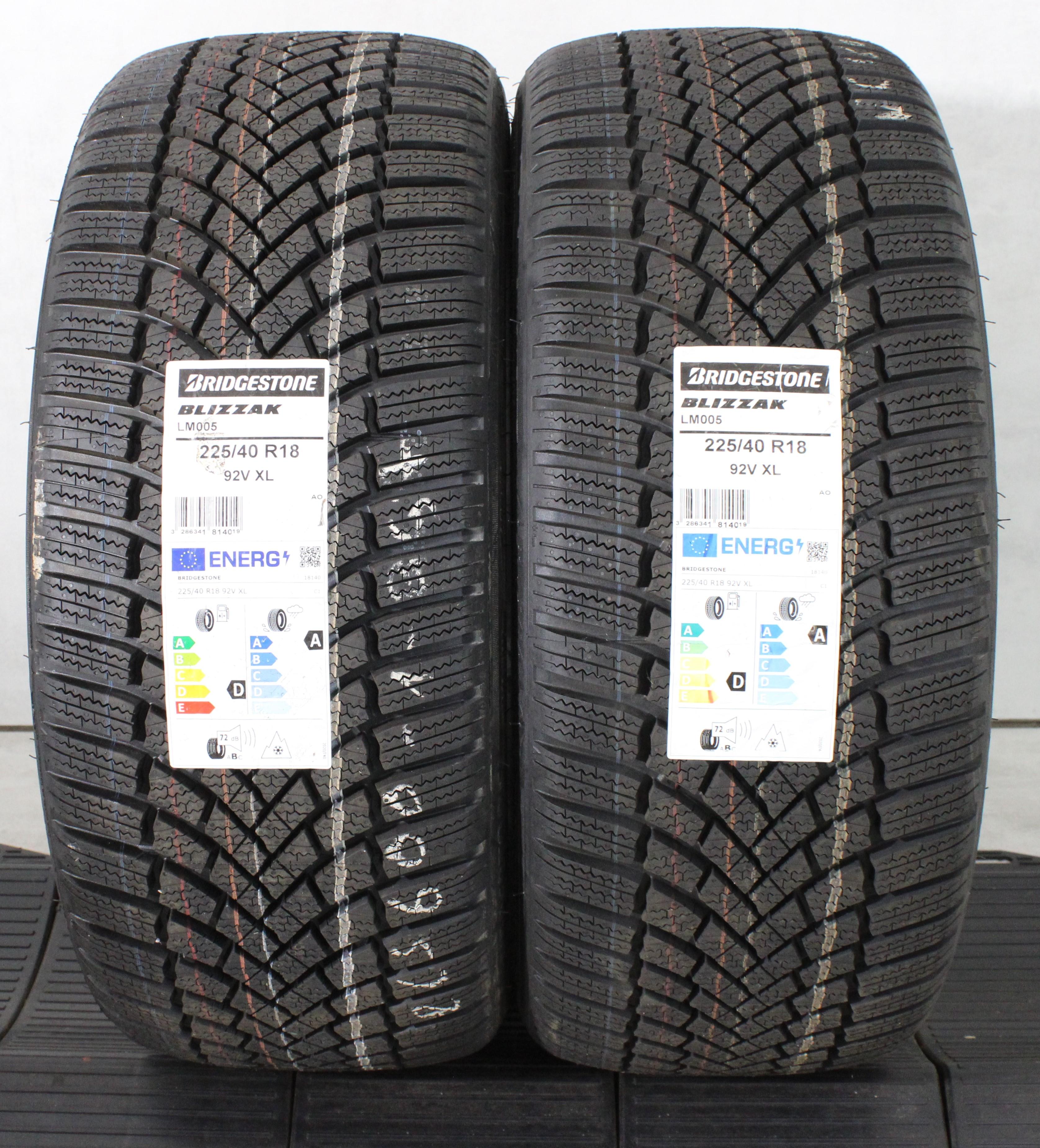 2 x 225/40R18 92V Winterreifen Bridgestone Blizzak LM005 AO NEU 2023