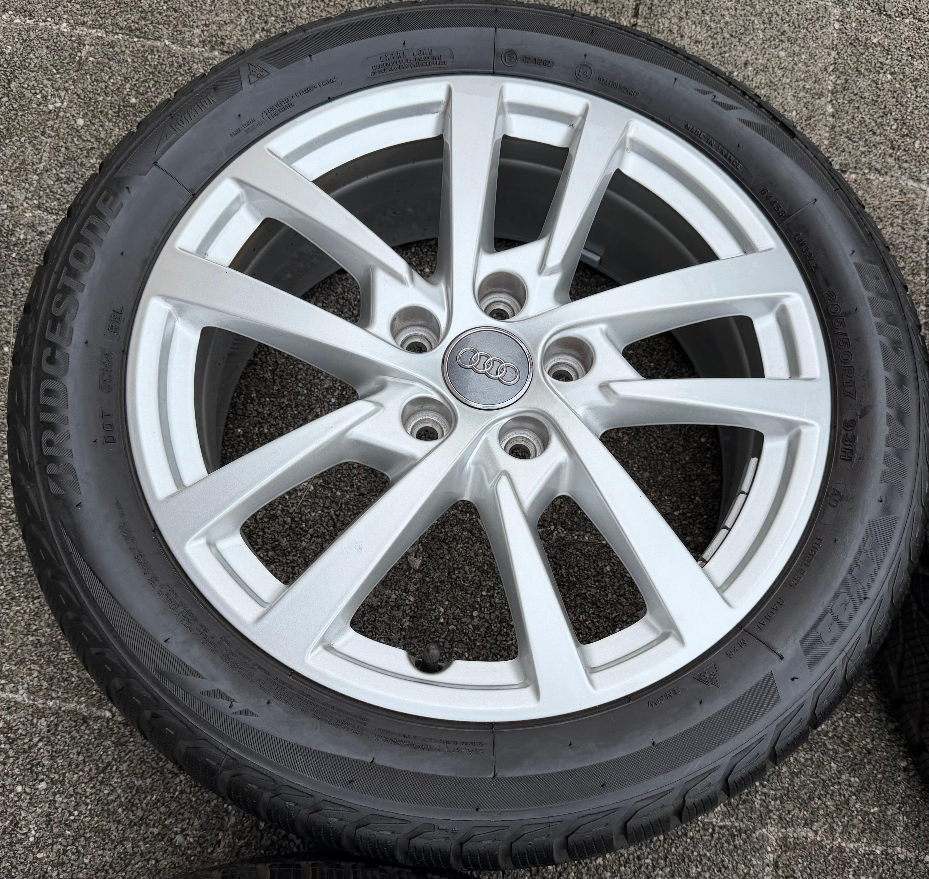 4 Original 17" Alu Winterräder Audi A3 S3 8V 8V0601025DH 205/50R17 93H Bridgestone