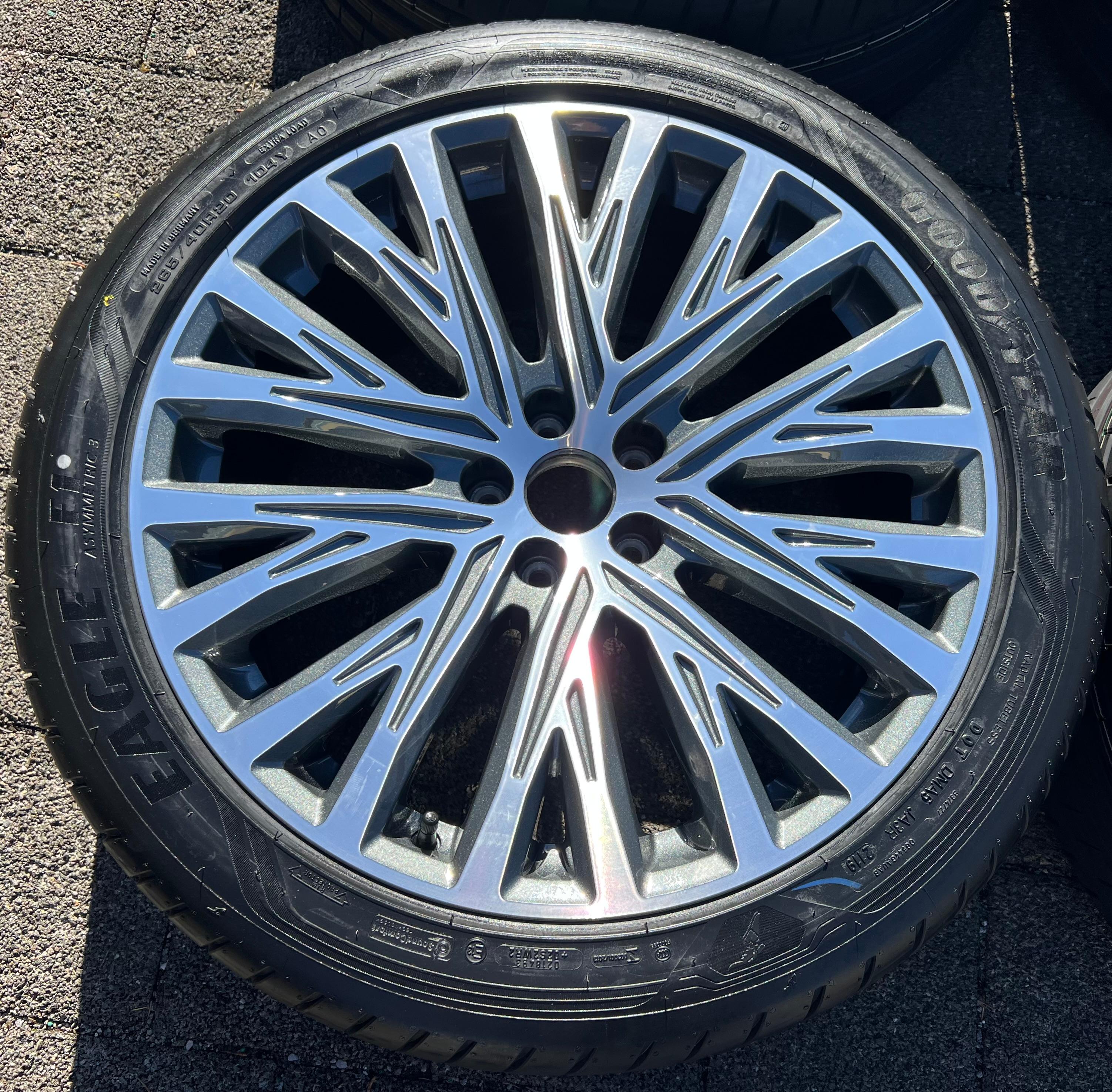 4 llantas de aluminio originales de verano de 20" para Audi A8 4N, 4N0601025BF, 265/40R20, 104Y, Goodyear, nuevas