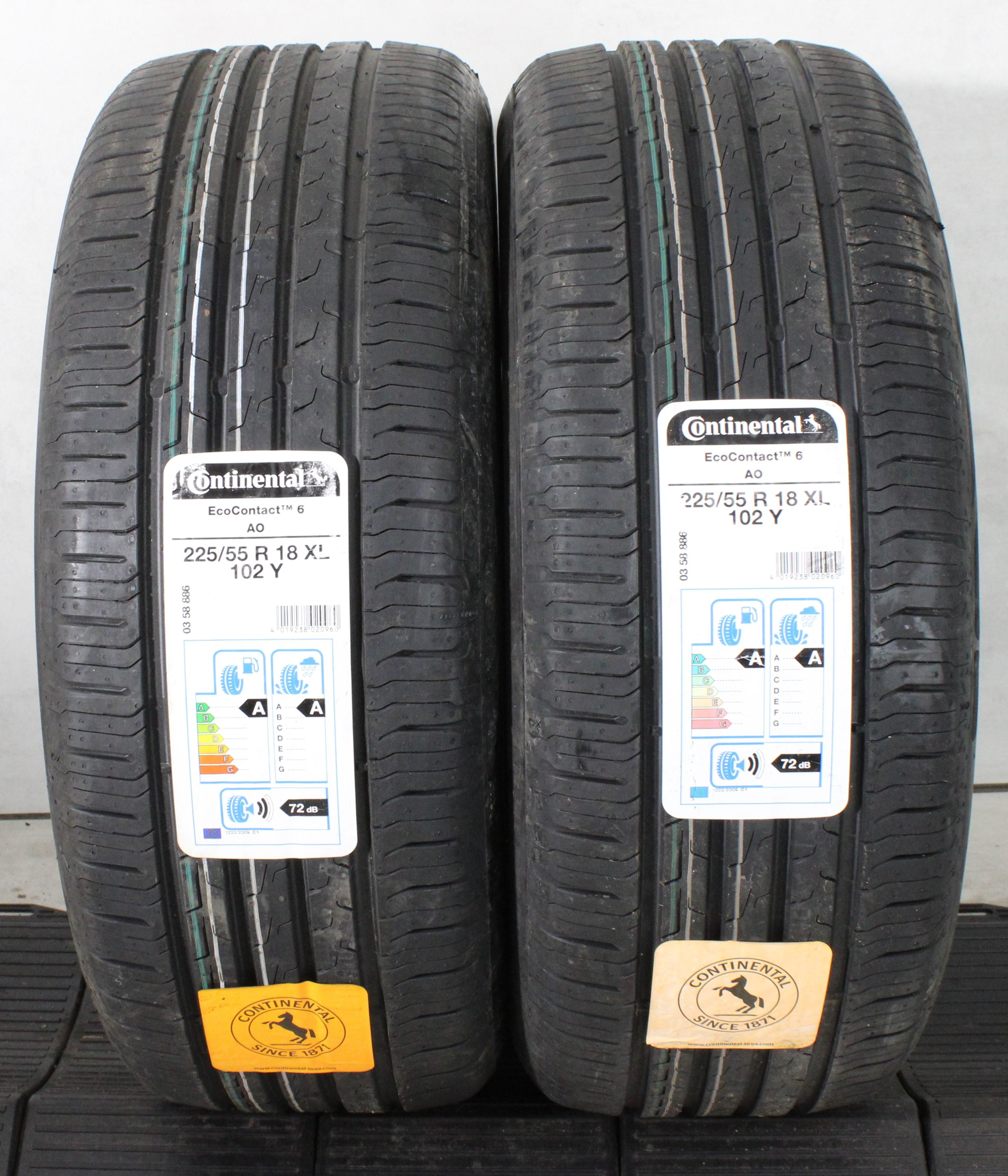 2 x 225/55R18 102Y Sommerreifen Continental Eco Contact 6 AO NEU 2019 XL