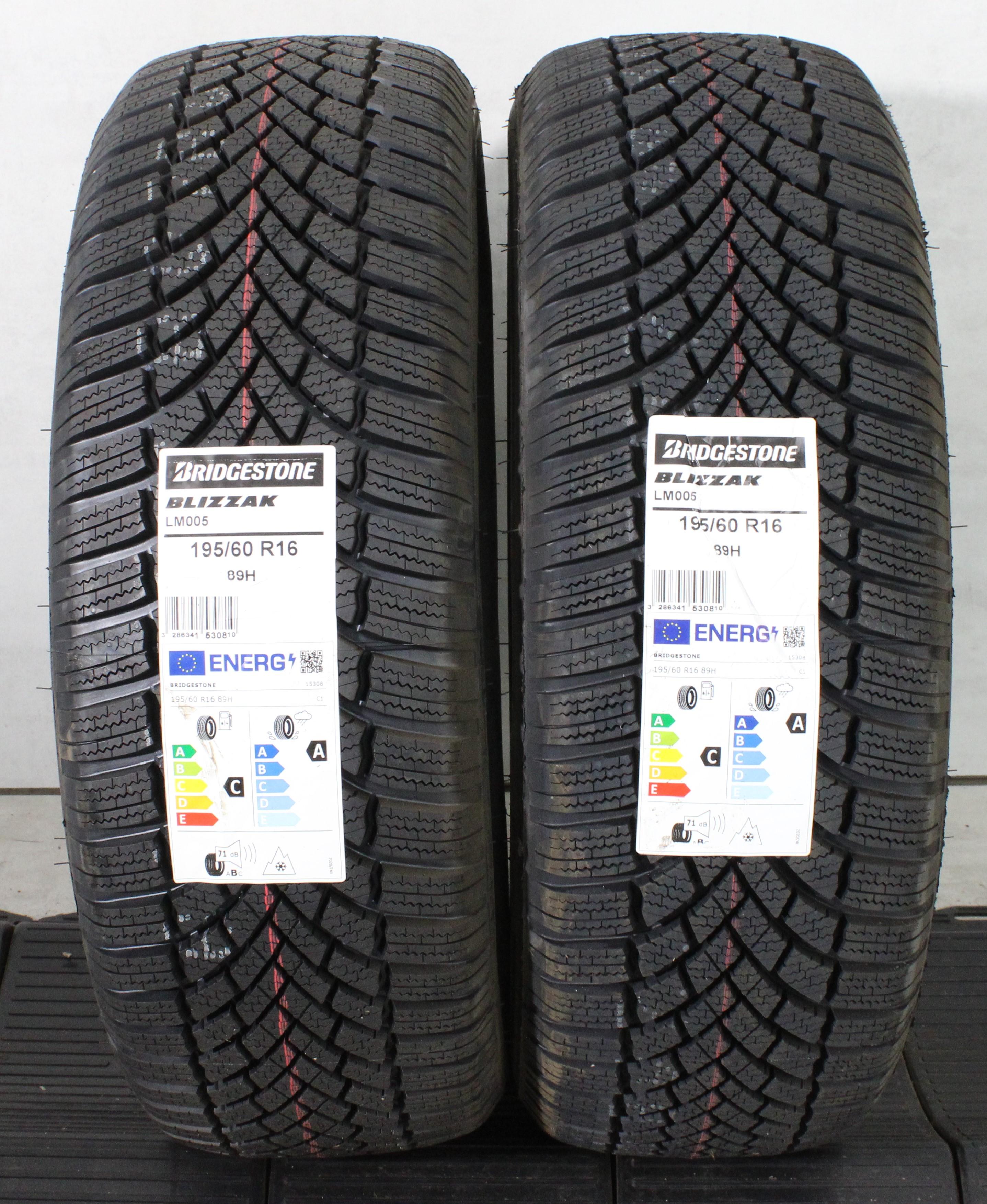 2 x 195/60R16 89H Winterreifen Bridgestone Blizzak LM005 2022/2023