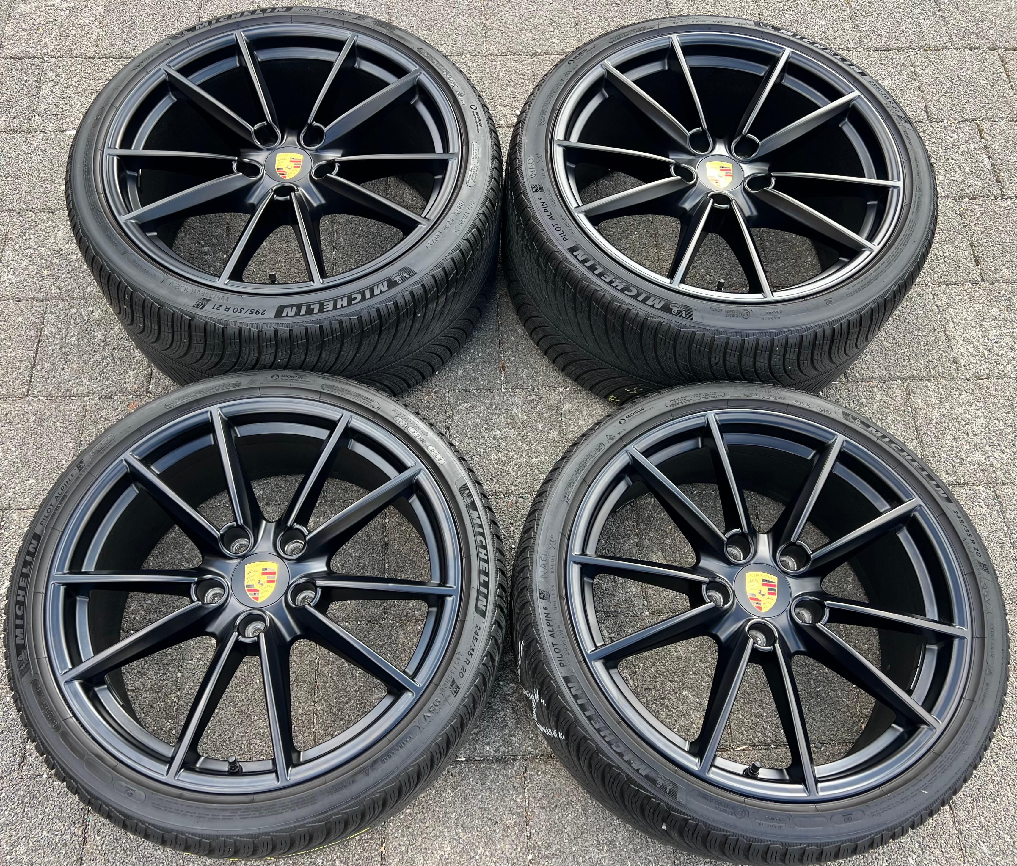 4 ORIGINAL 20" 21" ALU WINTERRÄDER PORSCHE 911 992 992601025C 992601025D SCHWARZ RDKS