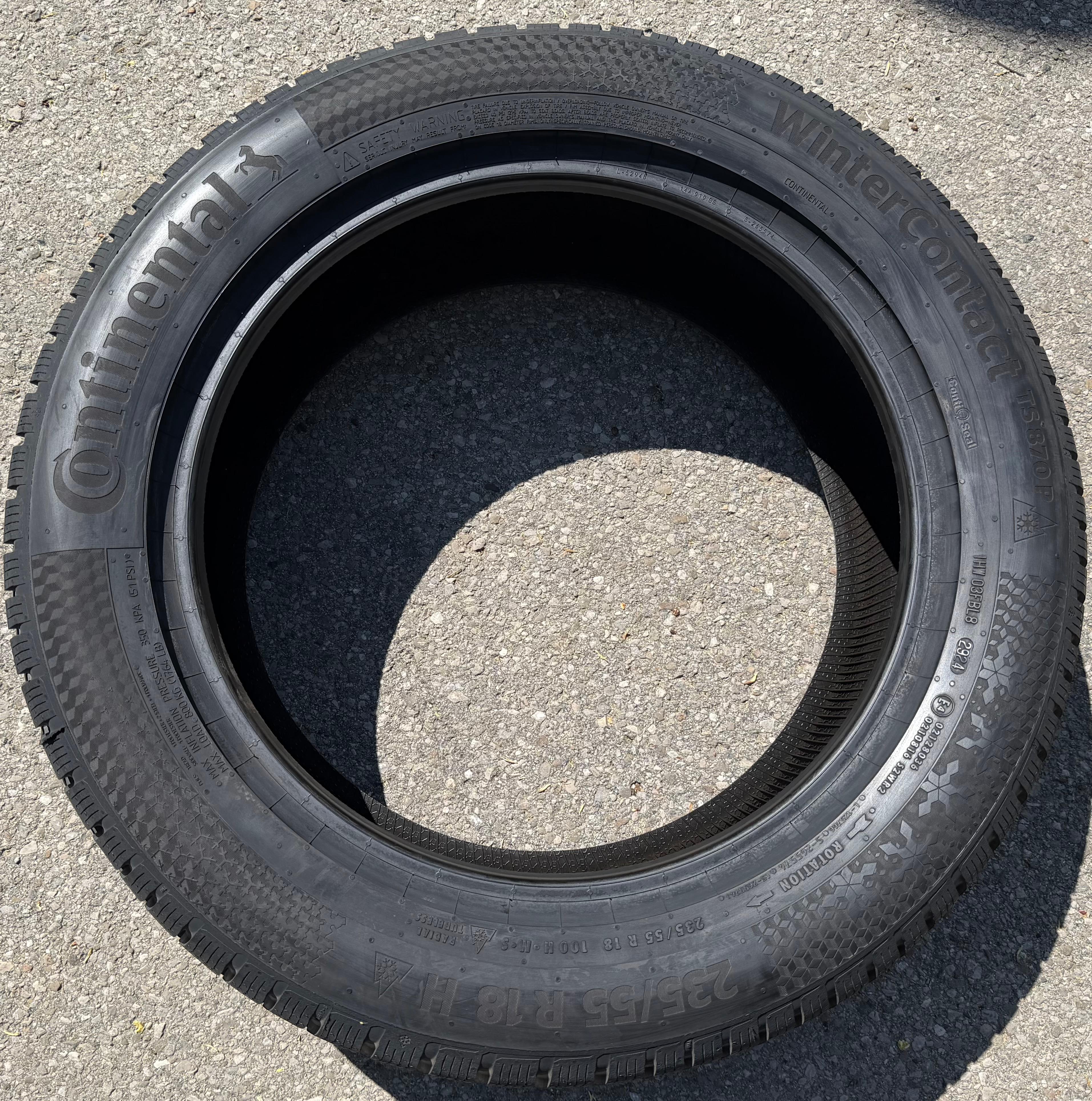 4 pneus hiver Continental Winter Contact TS870P 2024 Seal, 235/55R18 100H, NEUFS
