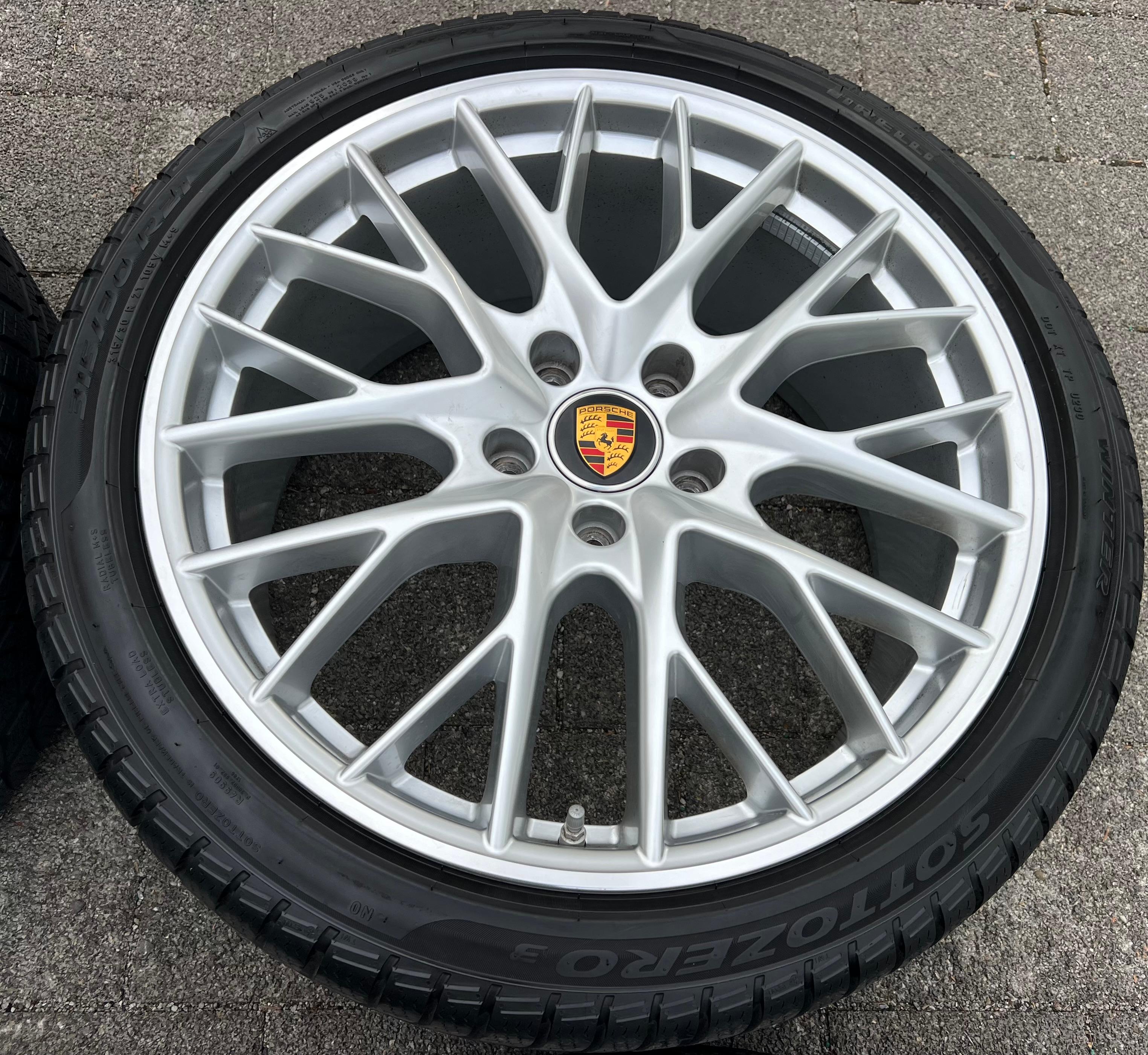 4 RUOTE IN LEGA ORIGINALI DA 21" INVERNALI PORSCHE PANAMERA 971 SPORT RAD 971601025D 971601025A