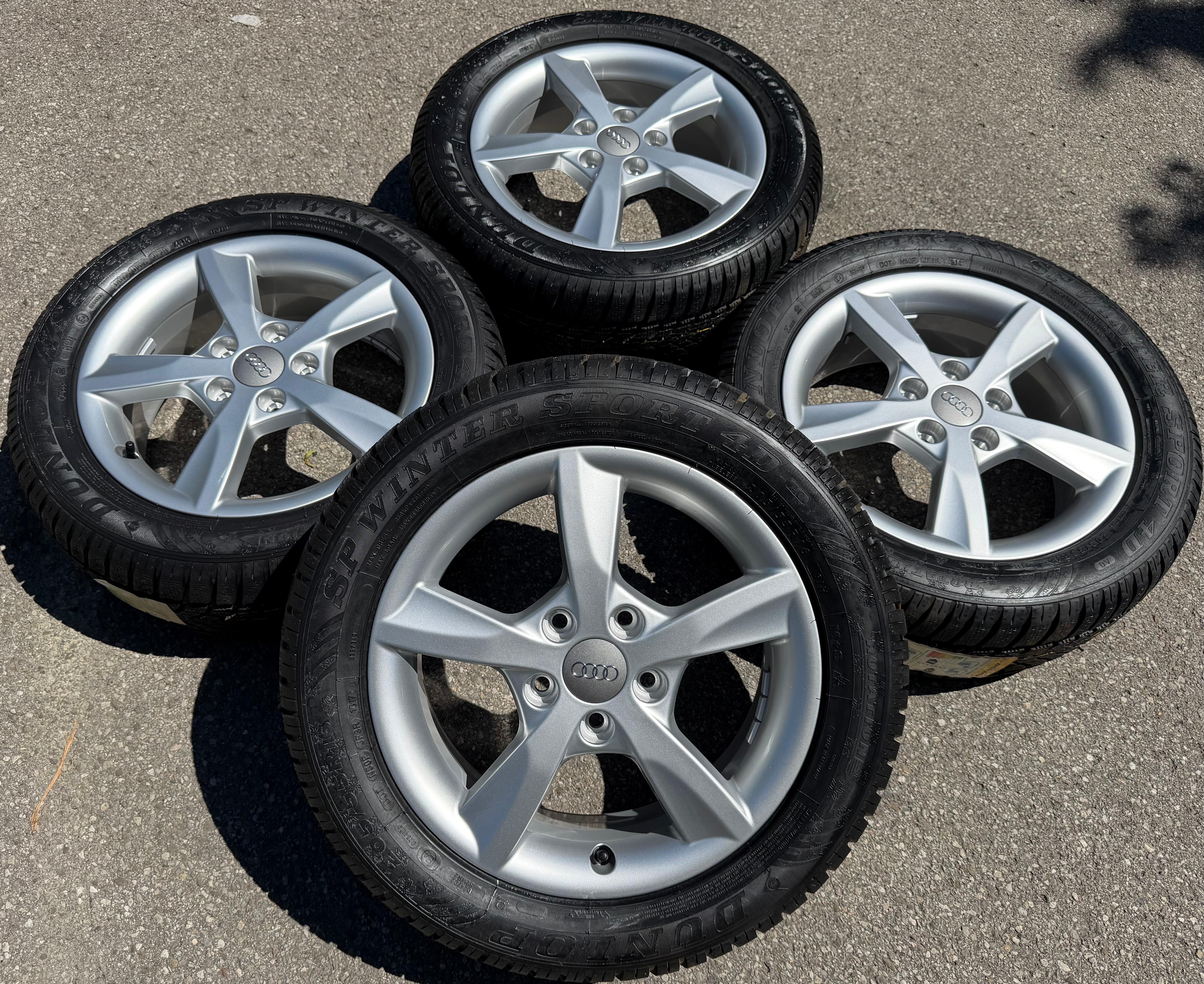 4 Original Alu Winterräder Audi A3 8V 205/55R16 91H 6x16 ET48 8V0071496 Dunlop