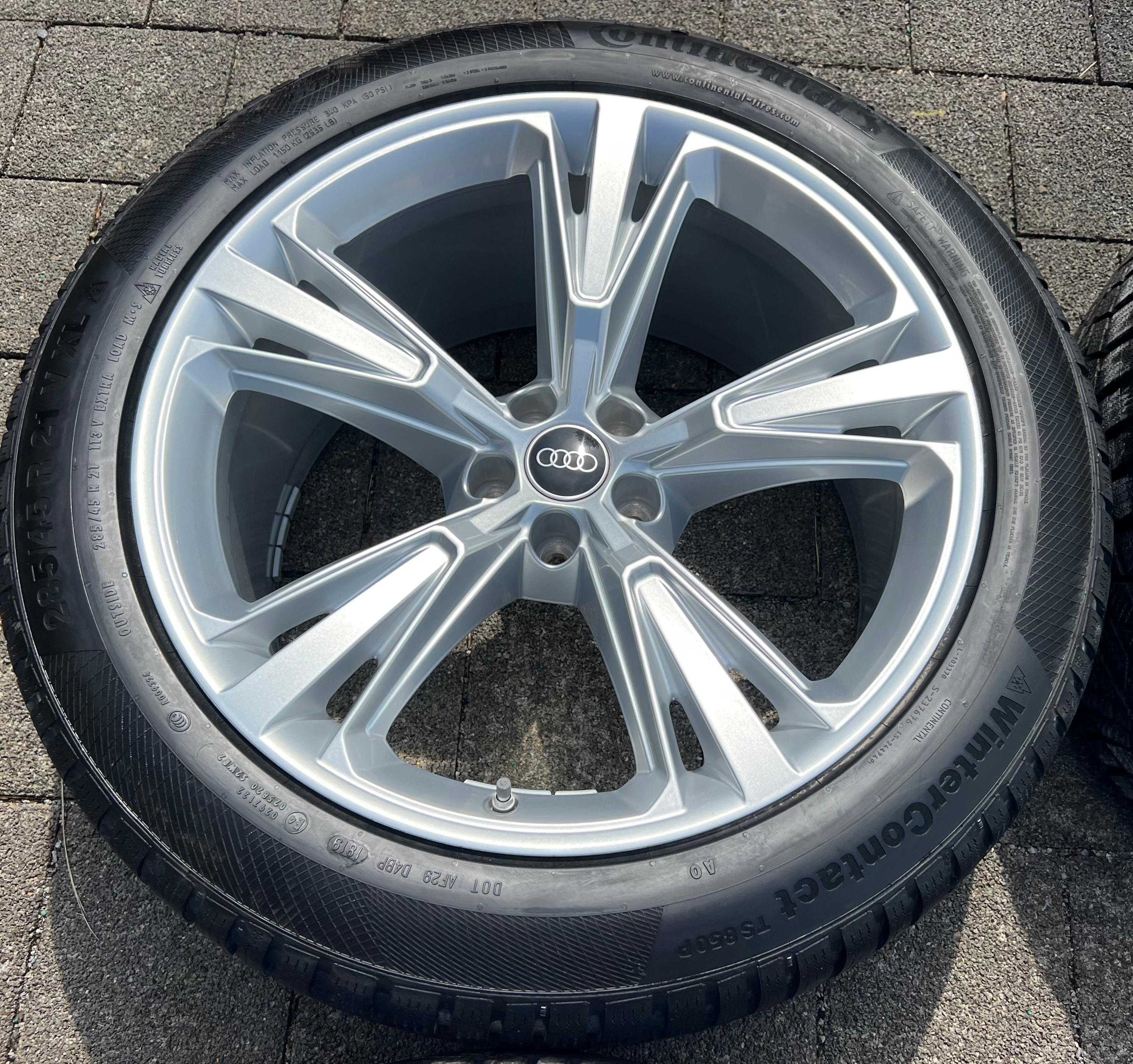 4 ORIGINAL 21" ALU WINTERRÄDER AUDI Q8 SQ8 4M 4M8601025H 285/45R21 113V CONTINENTAL FREIHAUS