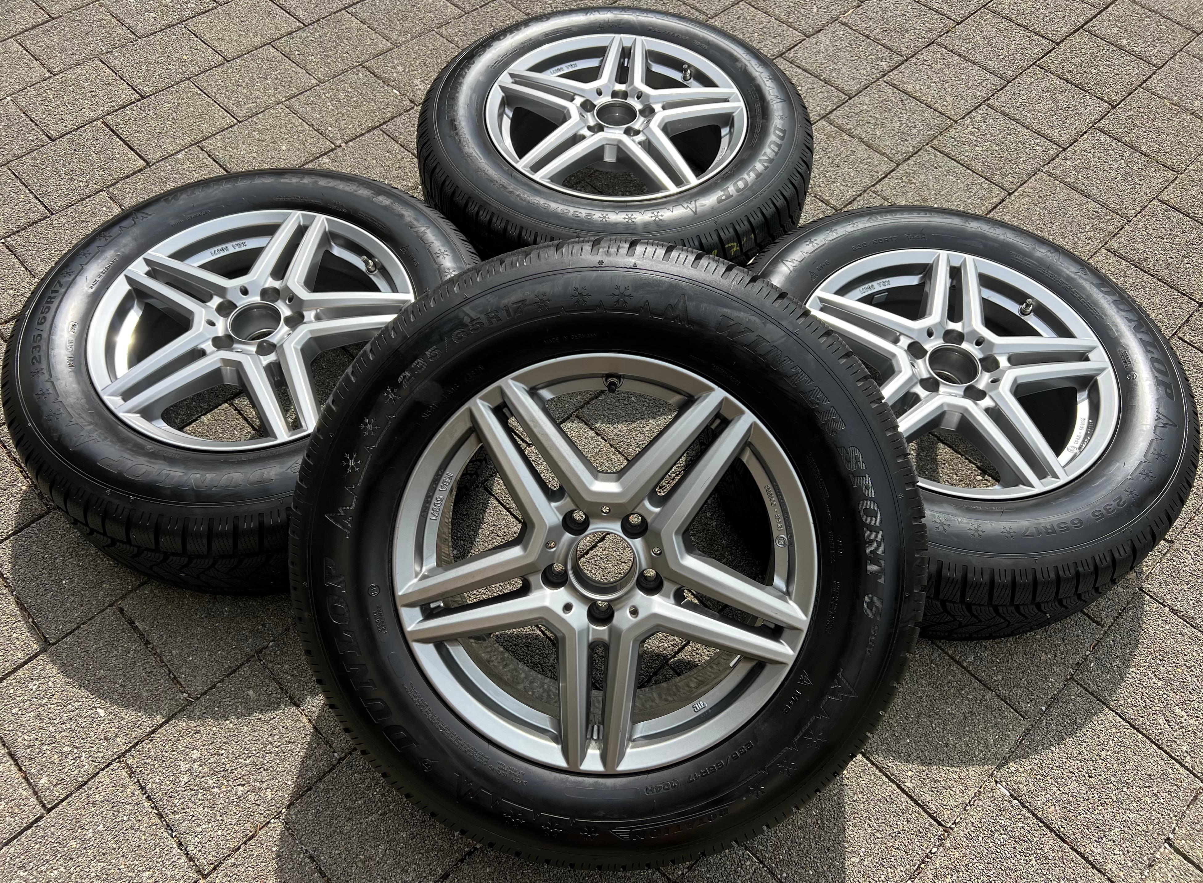 4 ALUMINIUM 17" WINTERWIELEN MERCEDES GLC KLASSE 204X W253 235/65R17 104H DUNLOP 8MM