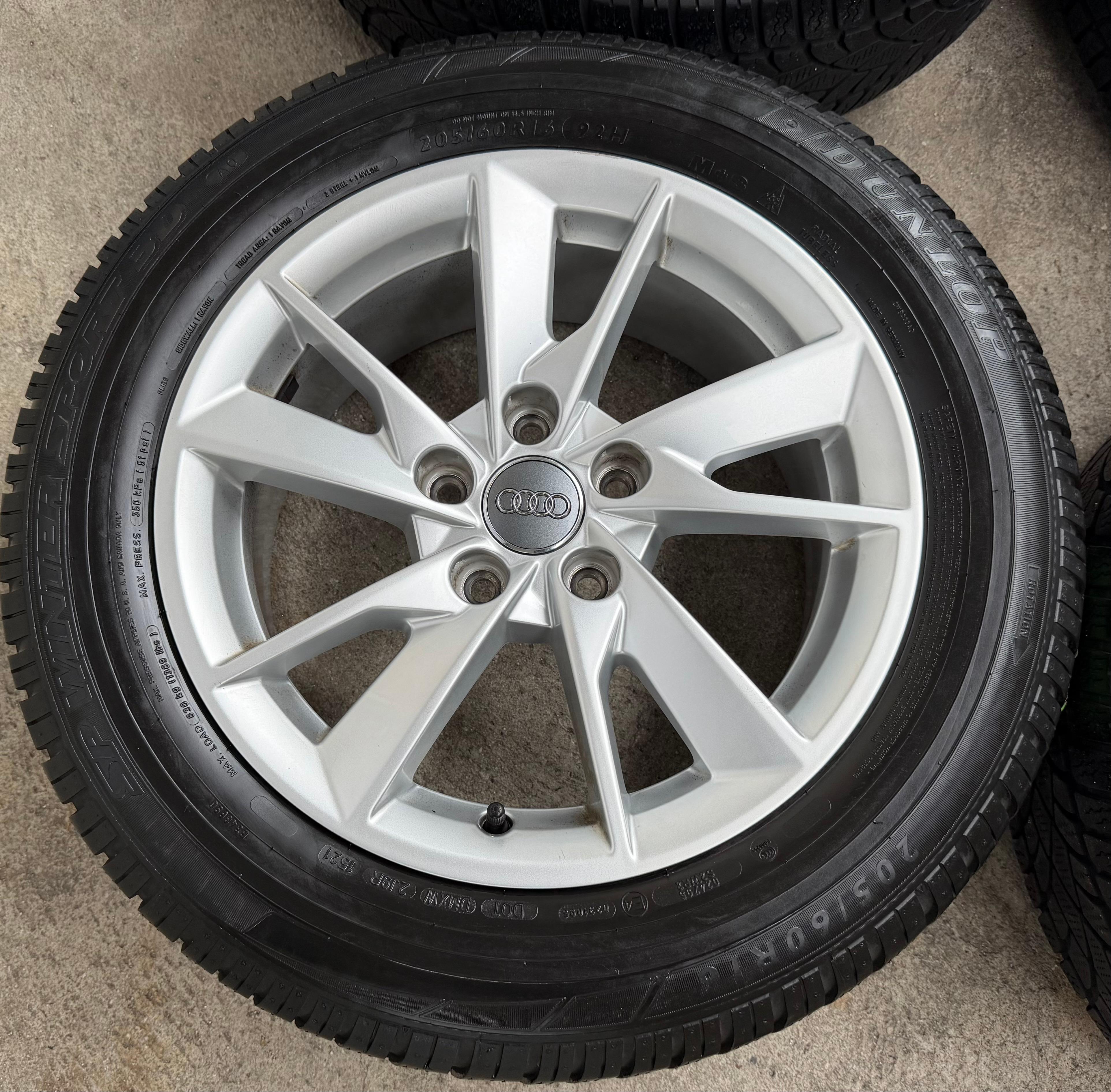 4 Original Alu Winterräder Audi A4 8W B9 8W0601025A 205/60R16 92H Dunlop
