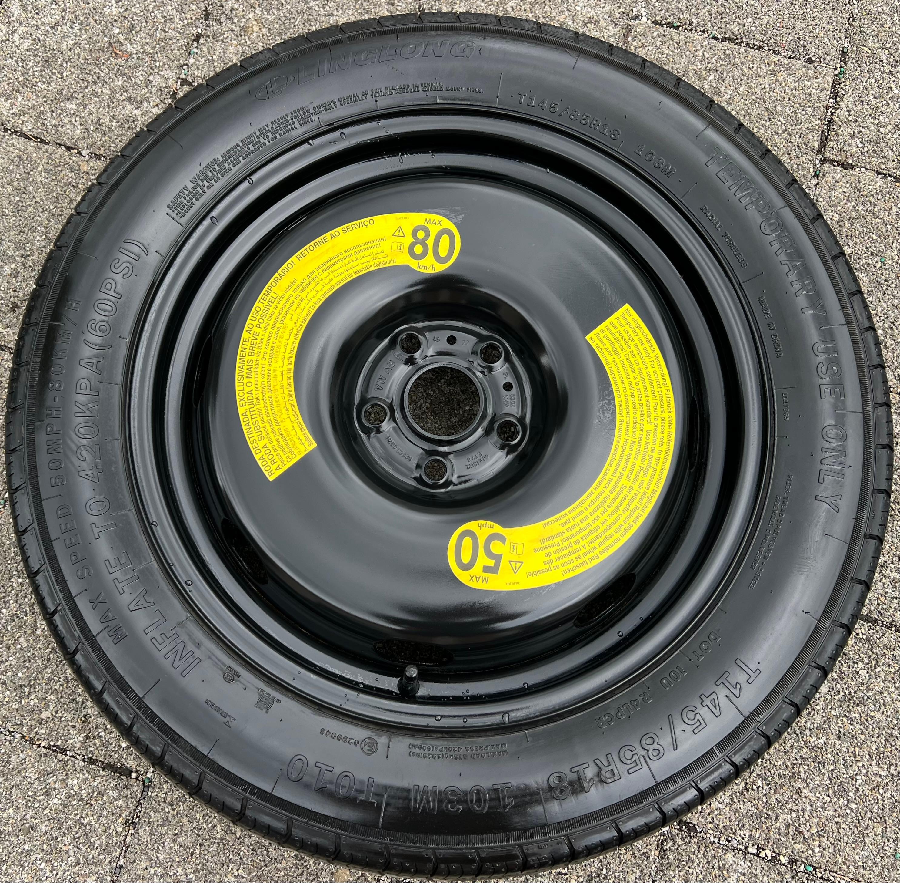 1 X RESERVERAD NOTRAD AUDI Q3 F3 SEAT TARRACO SKODA KODIAQ VW TIGUAN 5QF601027H