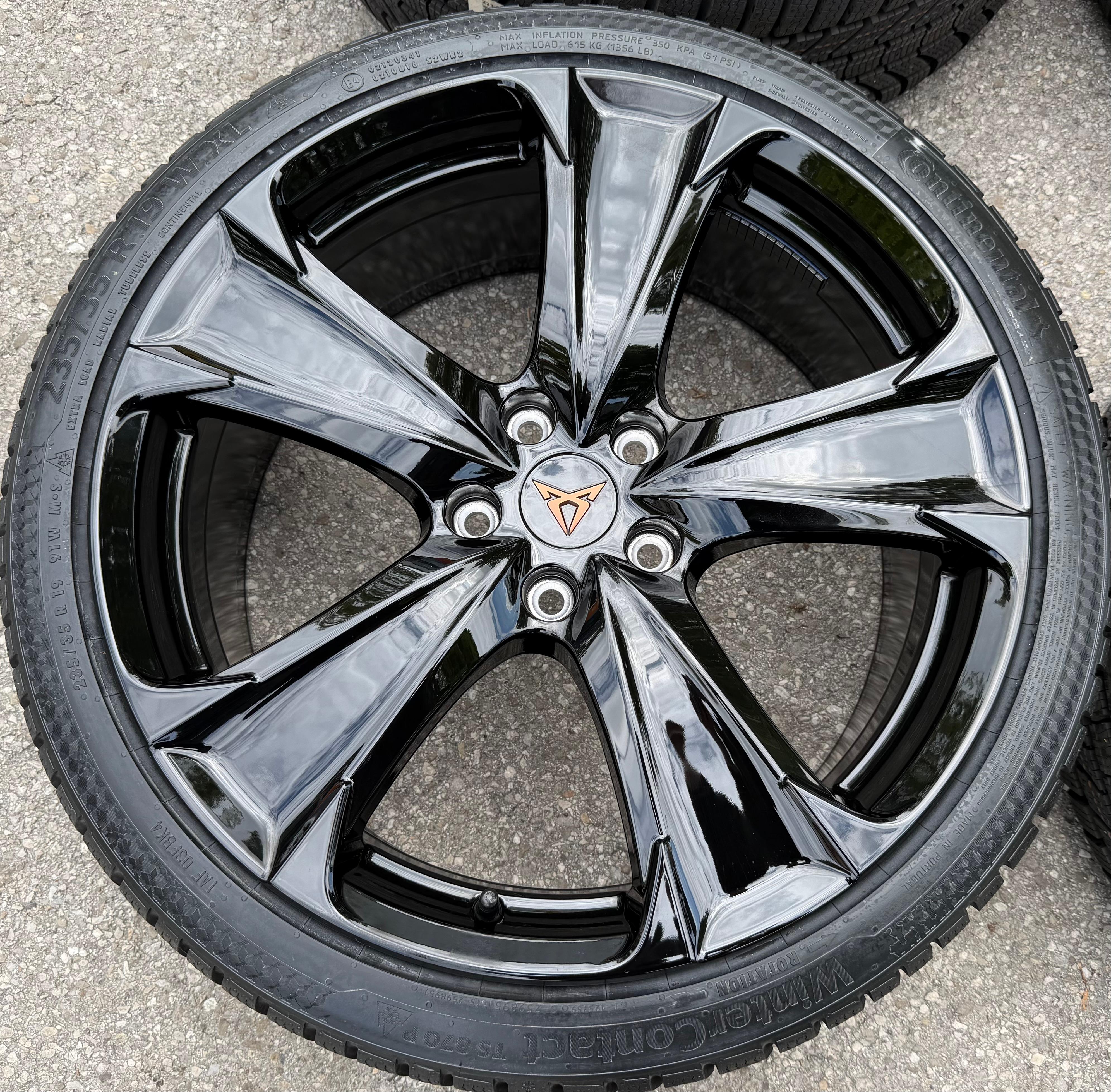 4 Original 19" Alu Winterräder Seat Leon Cupra 5FA601025F Schwarz NEU Continental