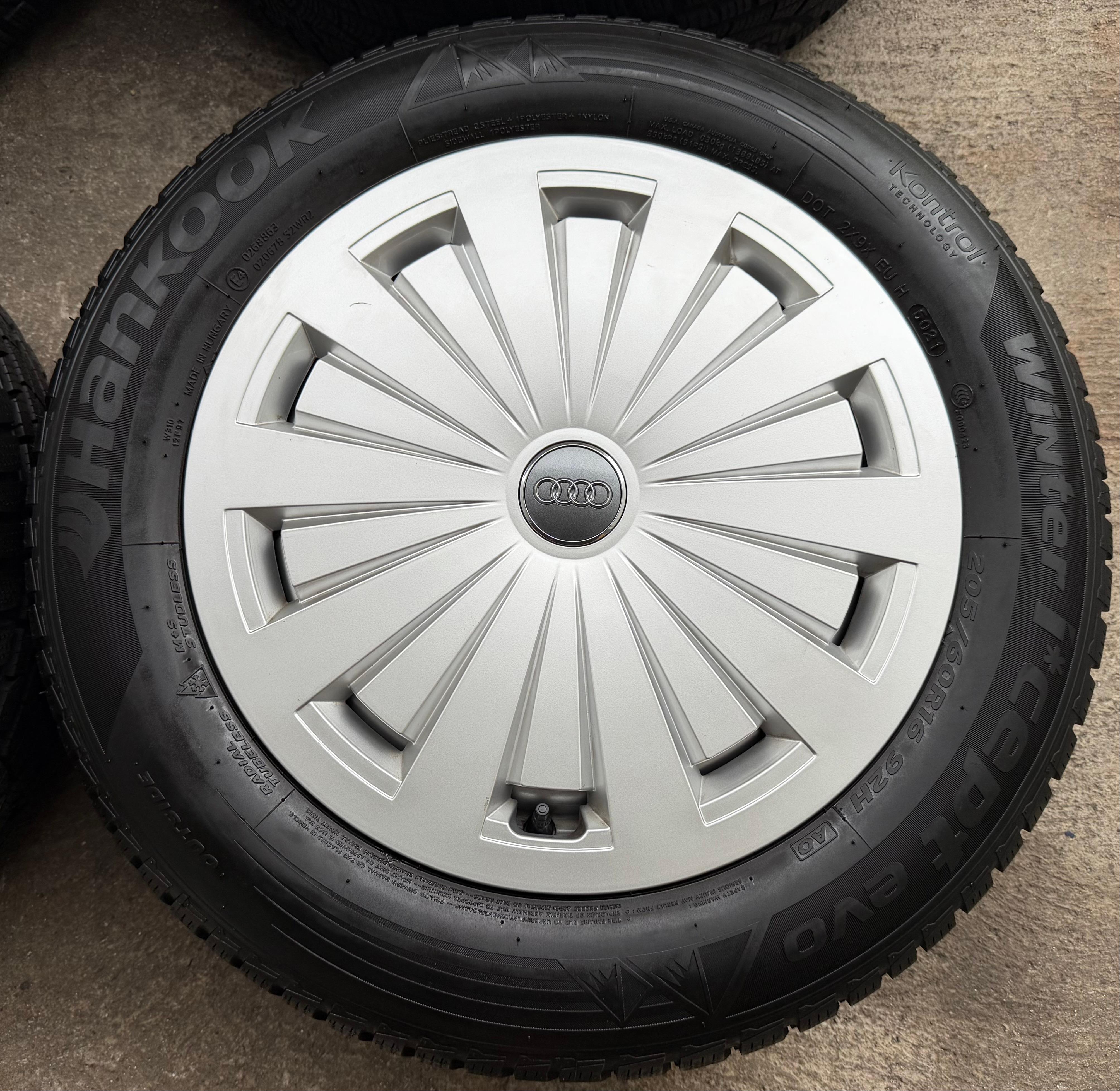 4 Original Alu Winterräder Audi A4 B9 8W 205/60R16 92H 8W0601025 Hankook