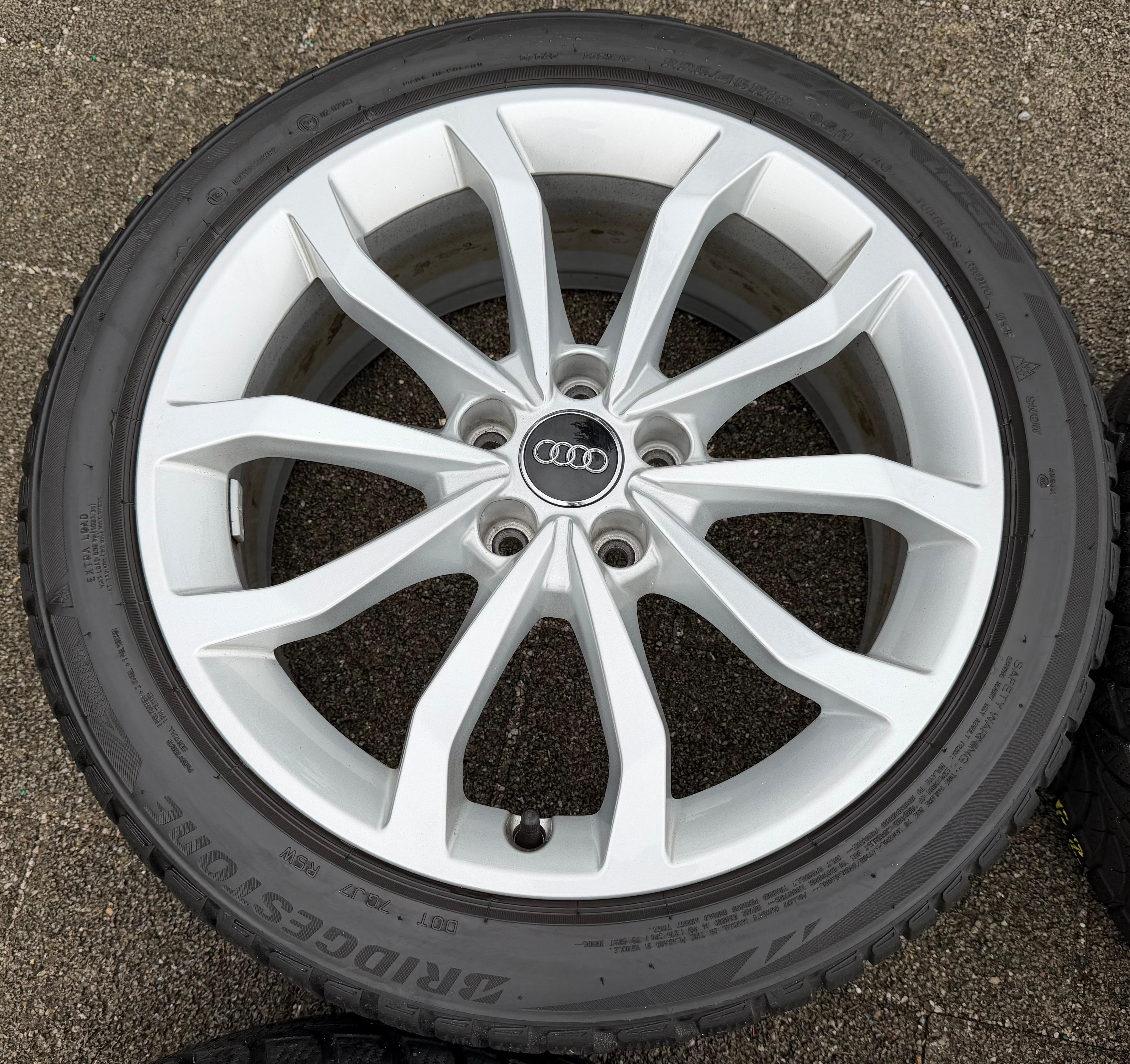4 ruedas de invierno de aluminio originales de 18" para Audi A4 S4 8W 8W0601025ED 225/45R18 95H Bridgestone