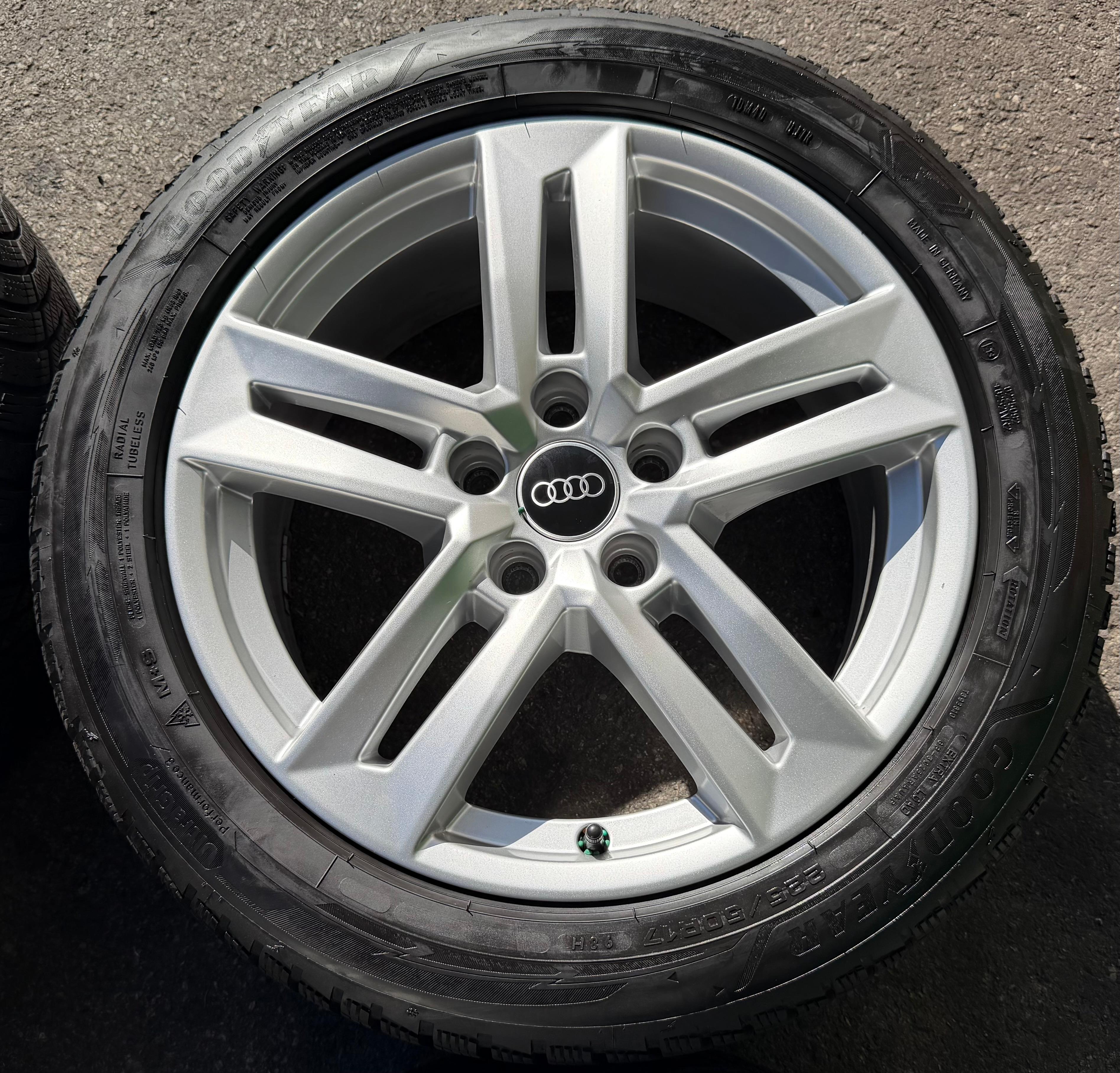 4 ruedas de invierno de aleación originales de 17" para Audi A4 B9 8W 8W0601025P 225/50R17 98H Goodyear