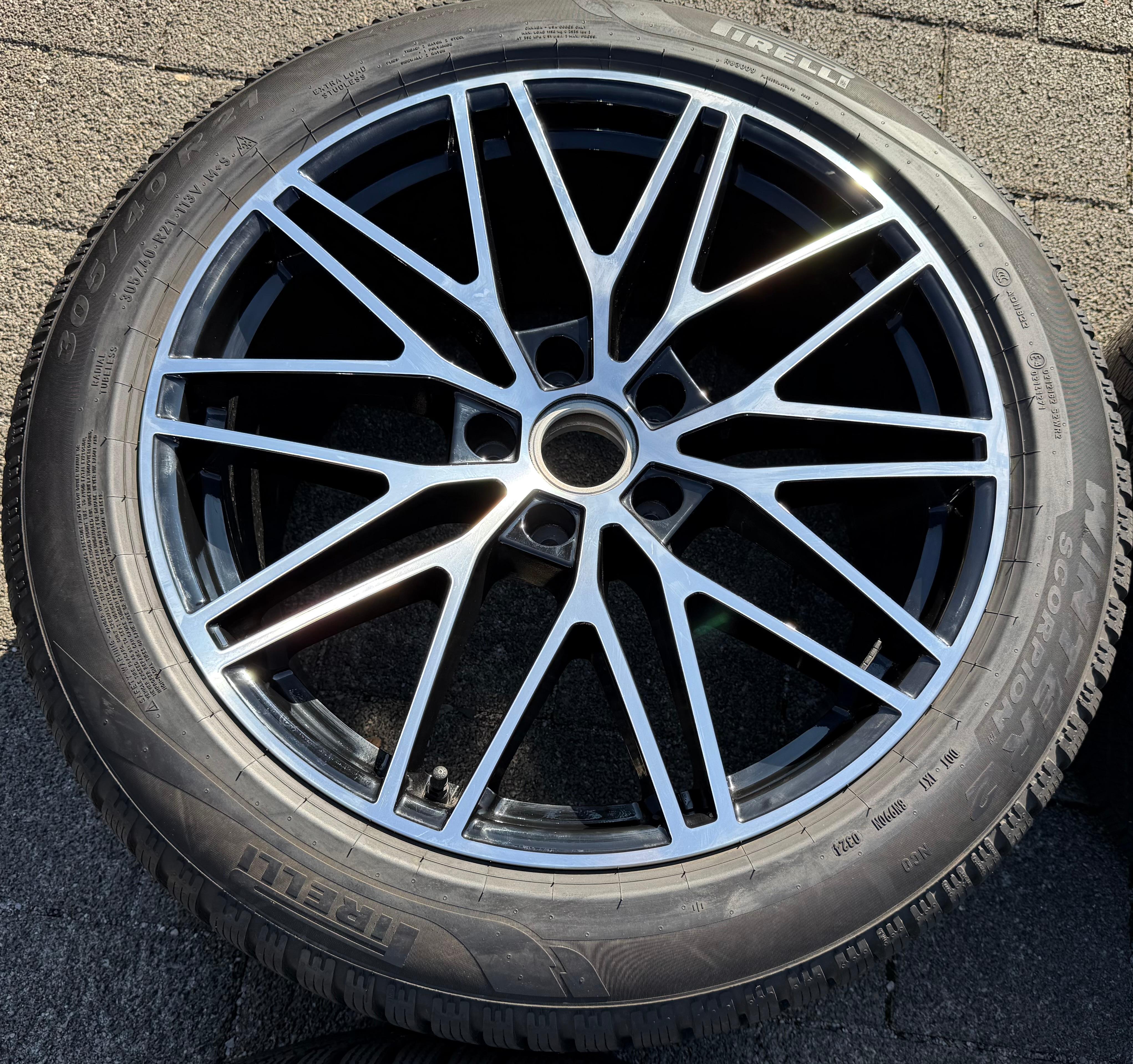 4 originele 21" lichtmetalen winterwielen Porsche Cayenne II E3 9YA 9Y0601025CD 9Y0601025CE RDKS