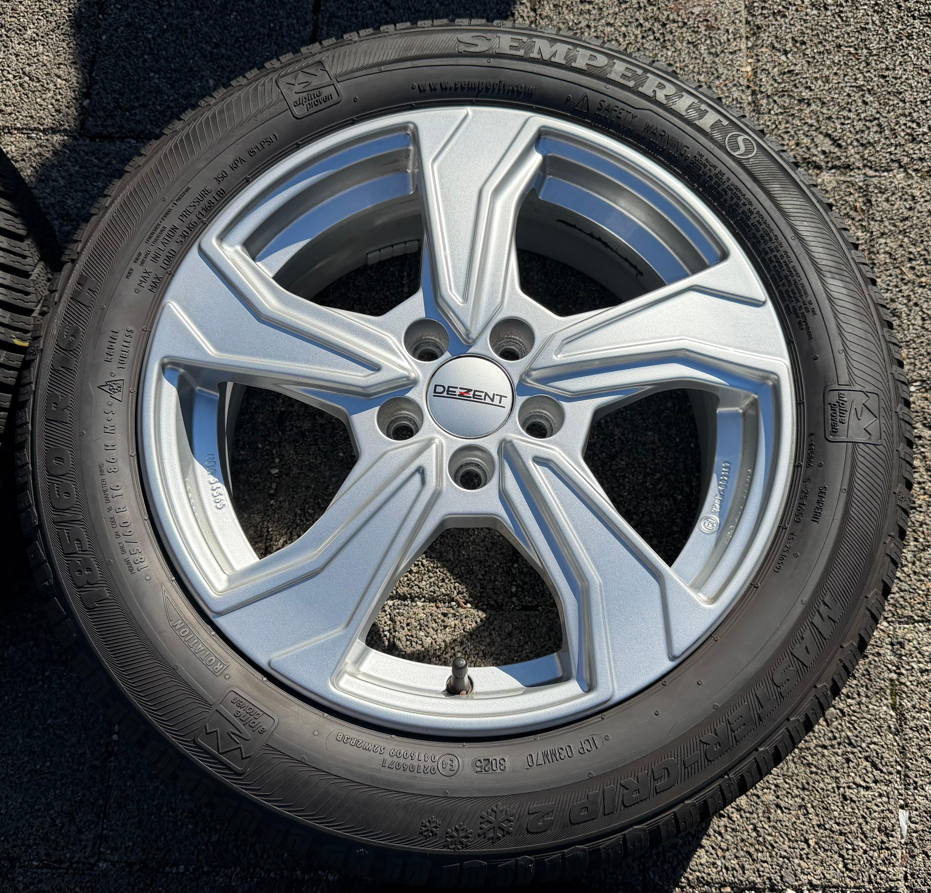 4 roues hiver en alliage Seat Arona Ibiza KJ Skoda Fabia PJ VW Polo AW 185/60R16 86H