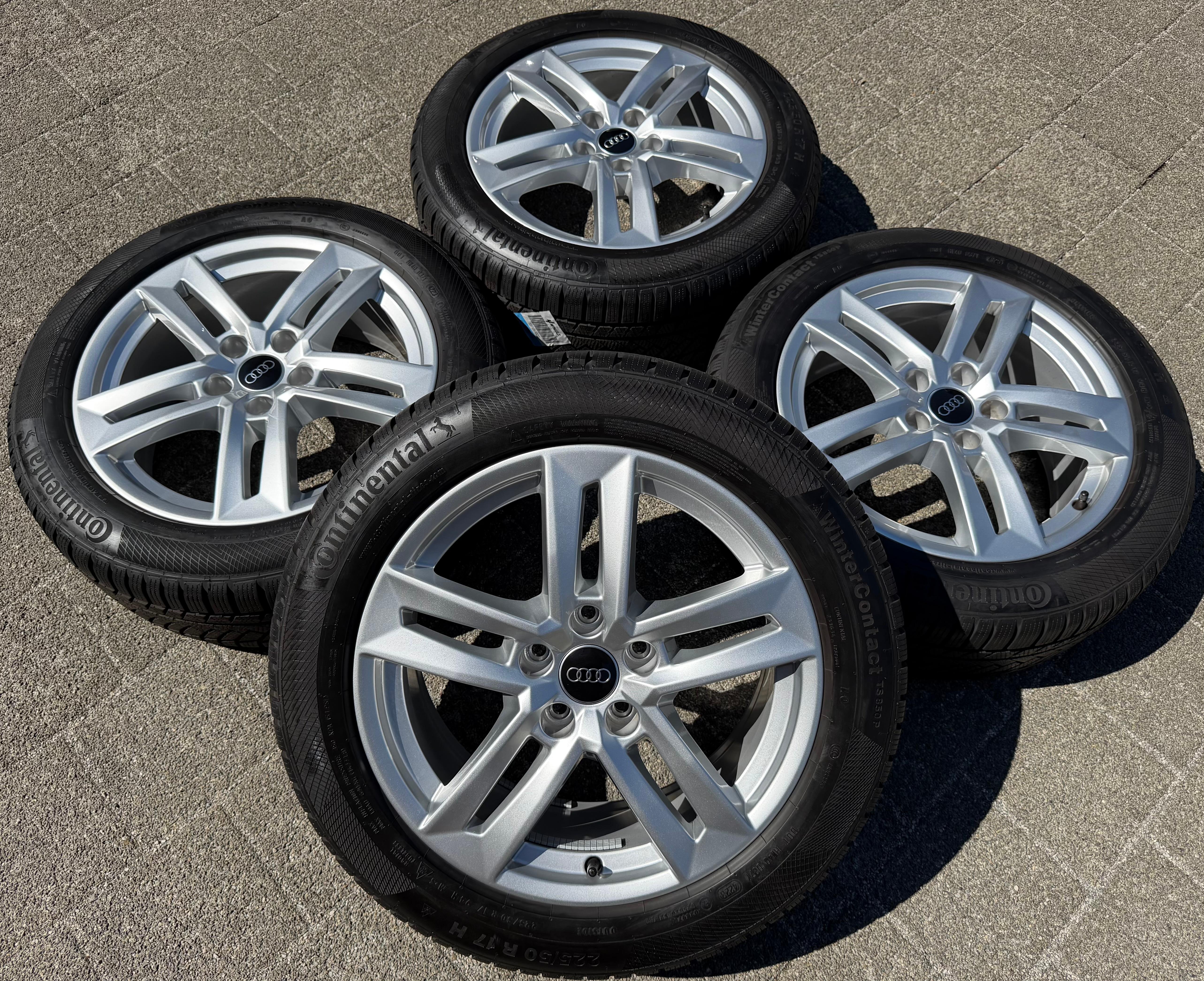 4 llantas de aluminio originales de invierno de 17" para Audi A4 B9 8W 8W0601025P 225/50R17 98H Continental