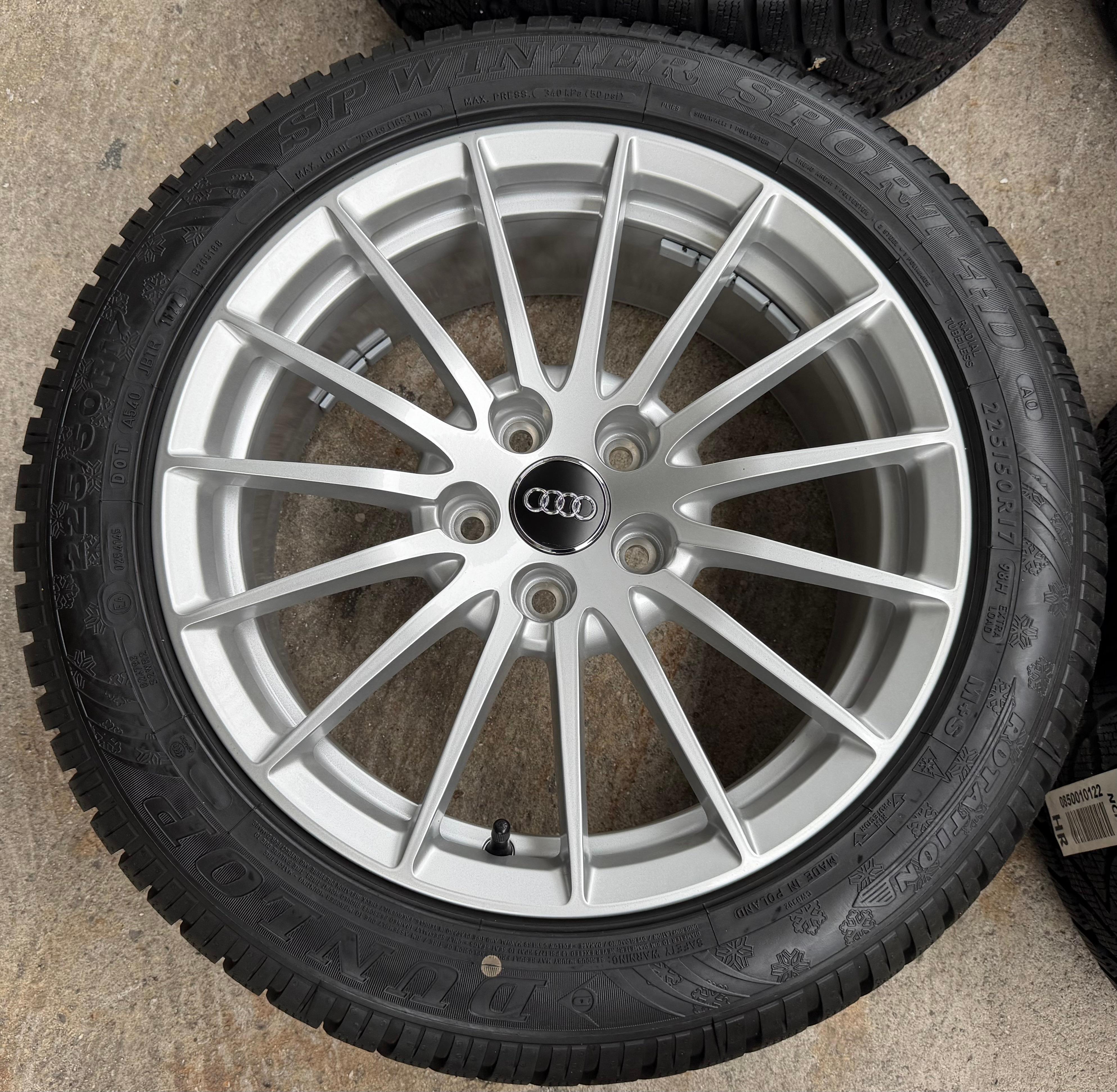 4 RUOTE IN LEGA ORIGINALI DA 17" PER L’INVERNO AUDI A5 F5 8W 225/50R17 98H 8W0601025AE DUNLOP