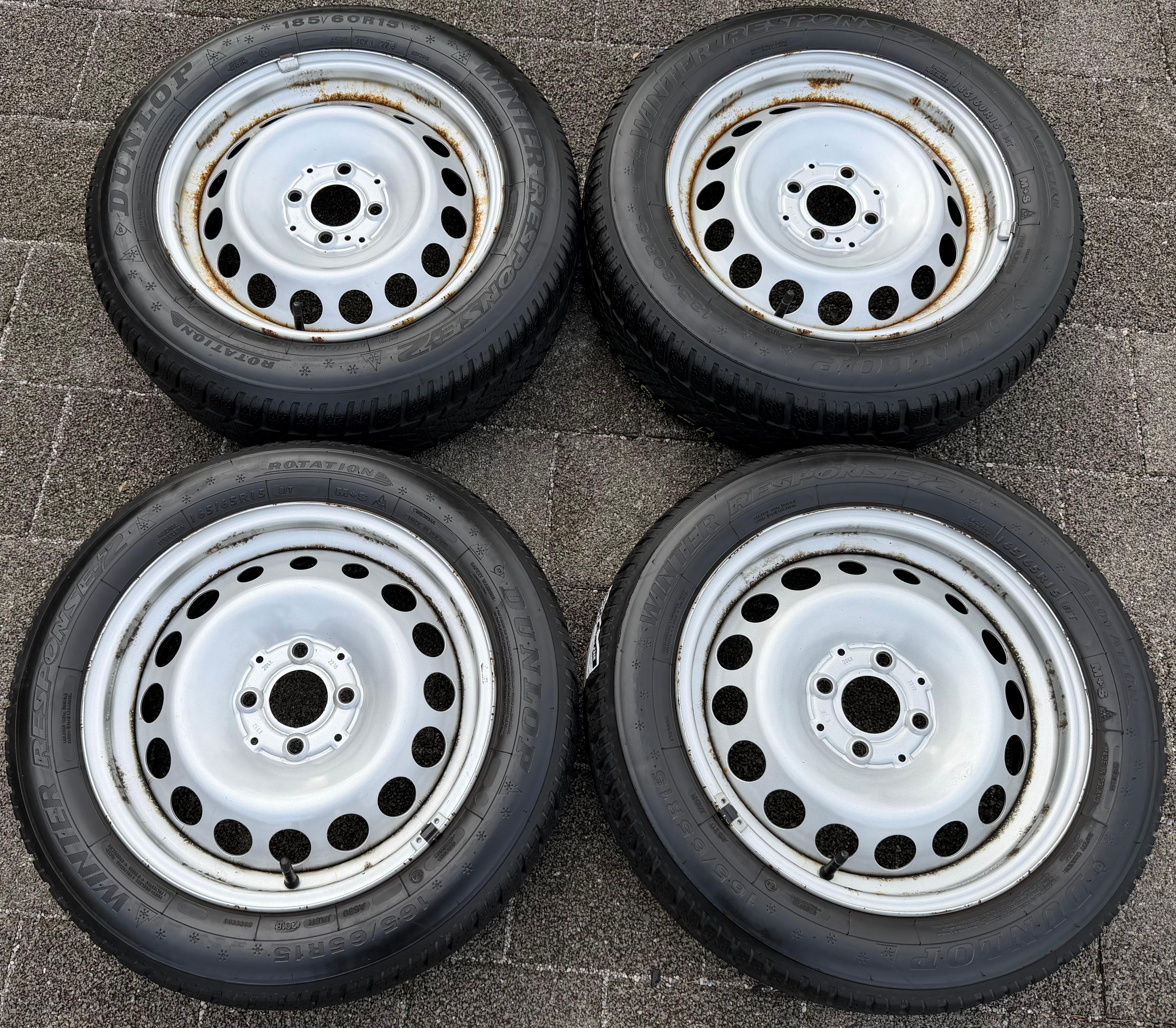 4 Original Winterräder Smart 453 165/65R15 81T 185/60R15 84T Dunlop RDKS 2018