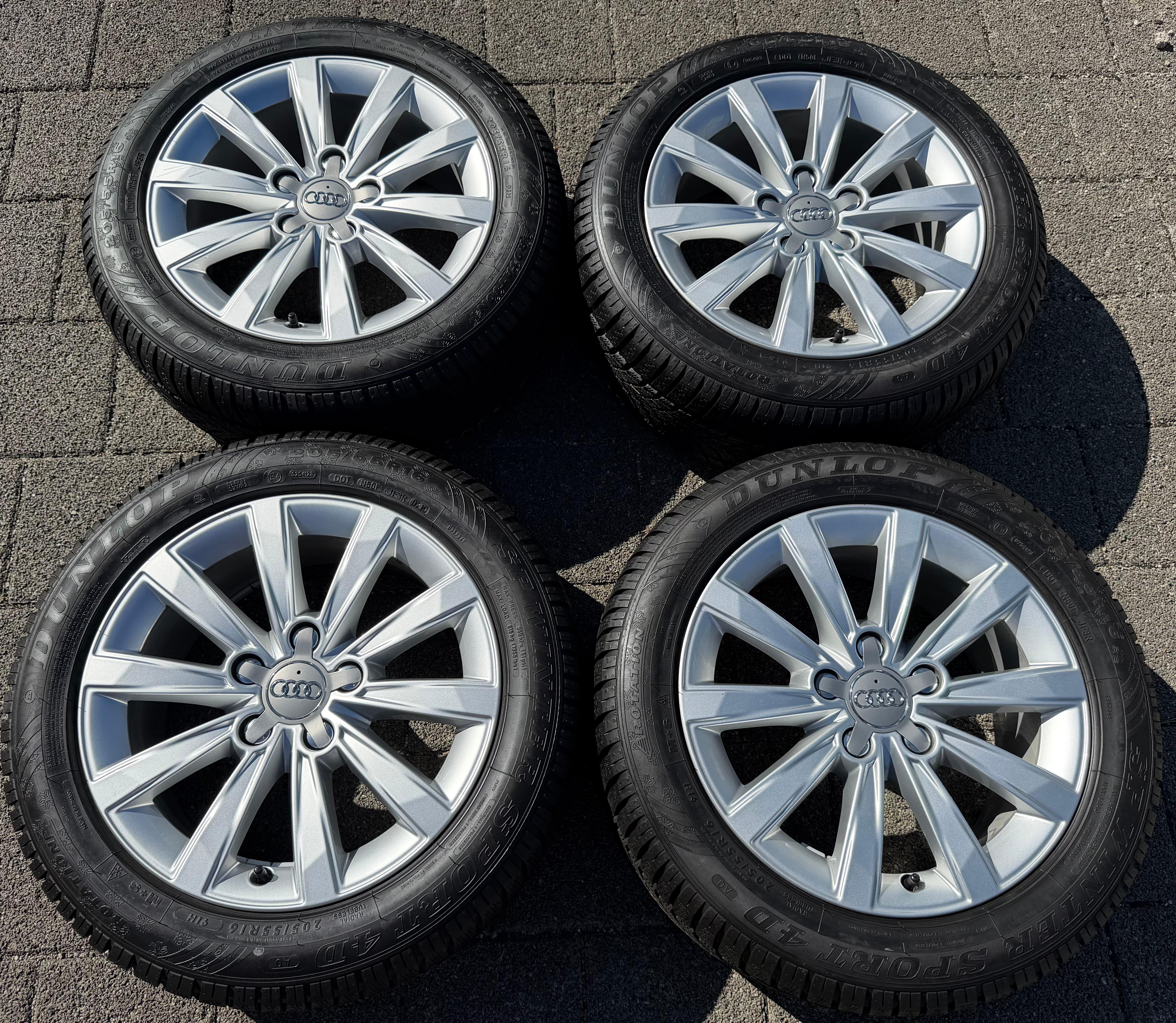 4 Original 16" Alu Winterräder Audi A3 8V 8V0601025CR 205/55R16 91H Dunlop