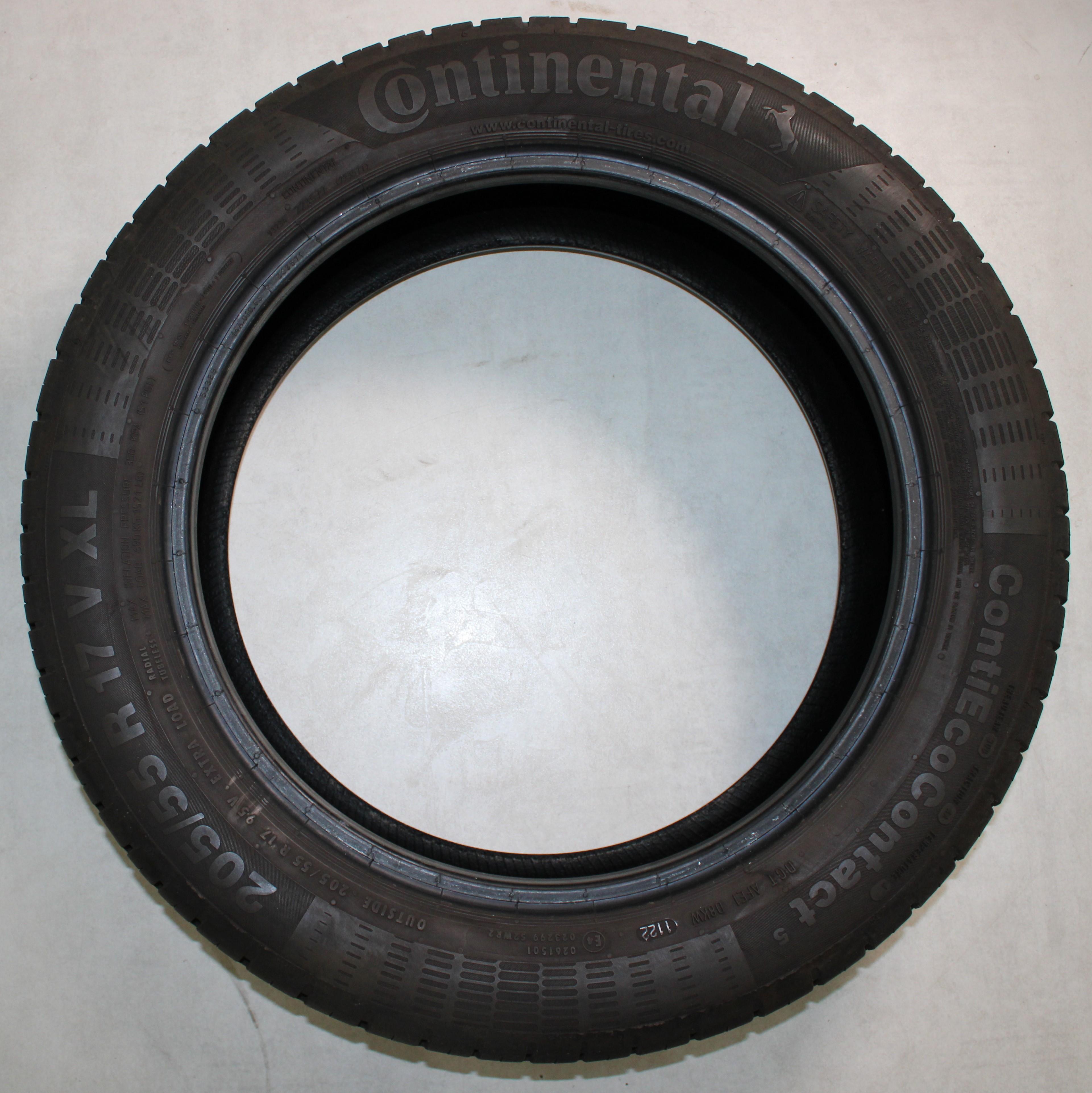 4 x 205/55R17 95V Sommerreifen Continental Eco Contact 5 1x5,5mm/3x6,5-7mm 3x2016/1x2022 XL