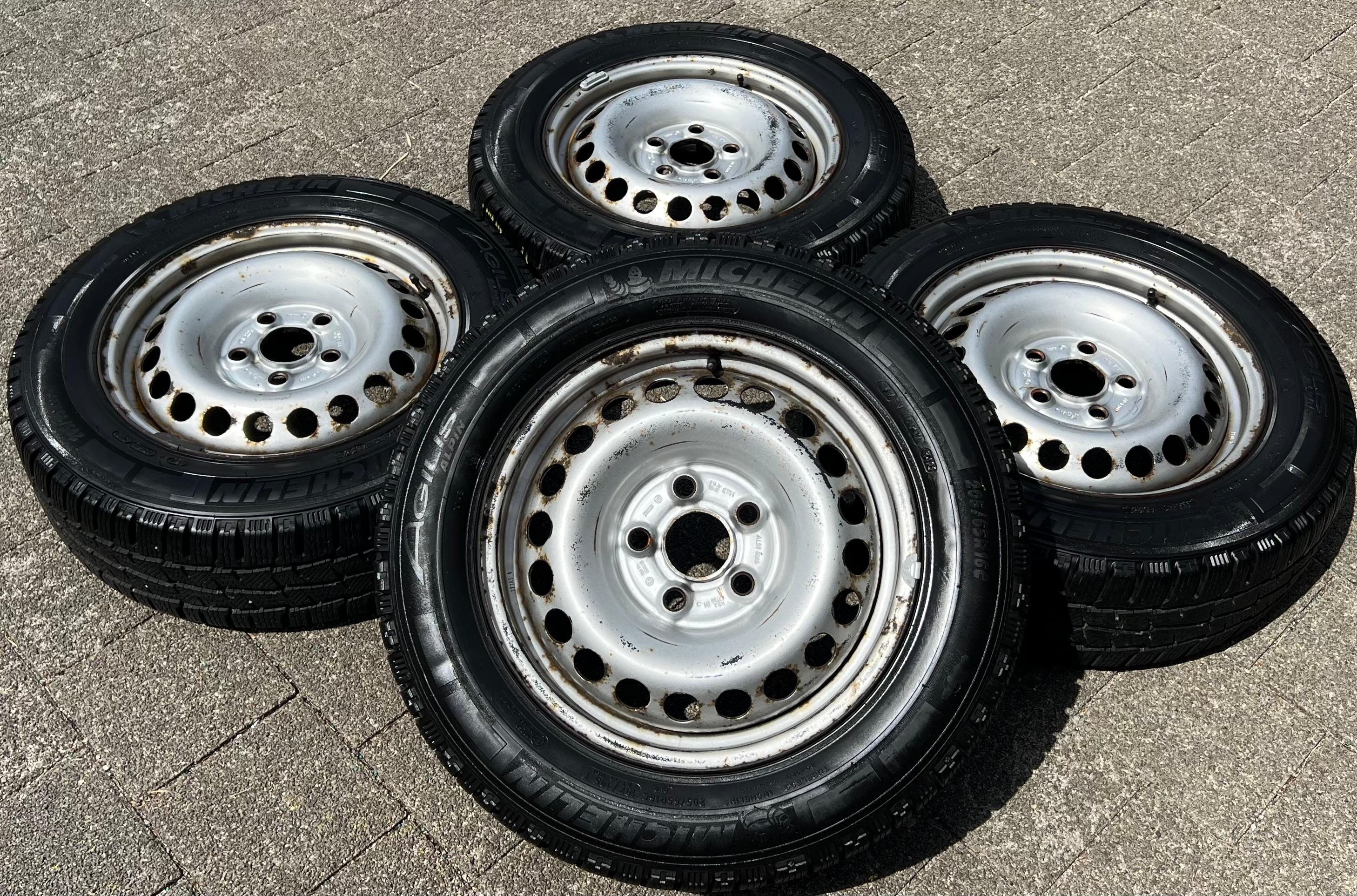4 PNEUS D'HIVER POUR BUS VW T5 T6 205/65R16C 107/105T MICHELIN 6,5x16 ET51 LIVRAISON GRATUITE