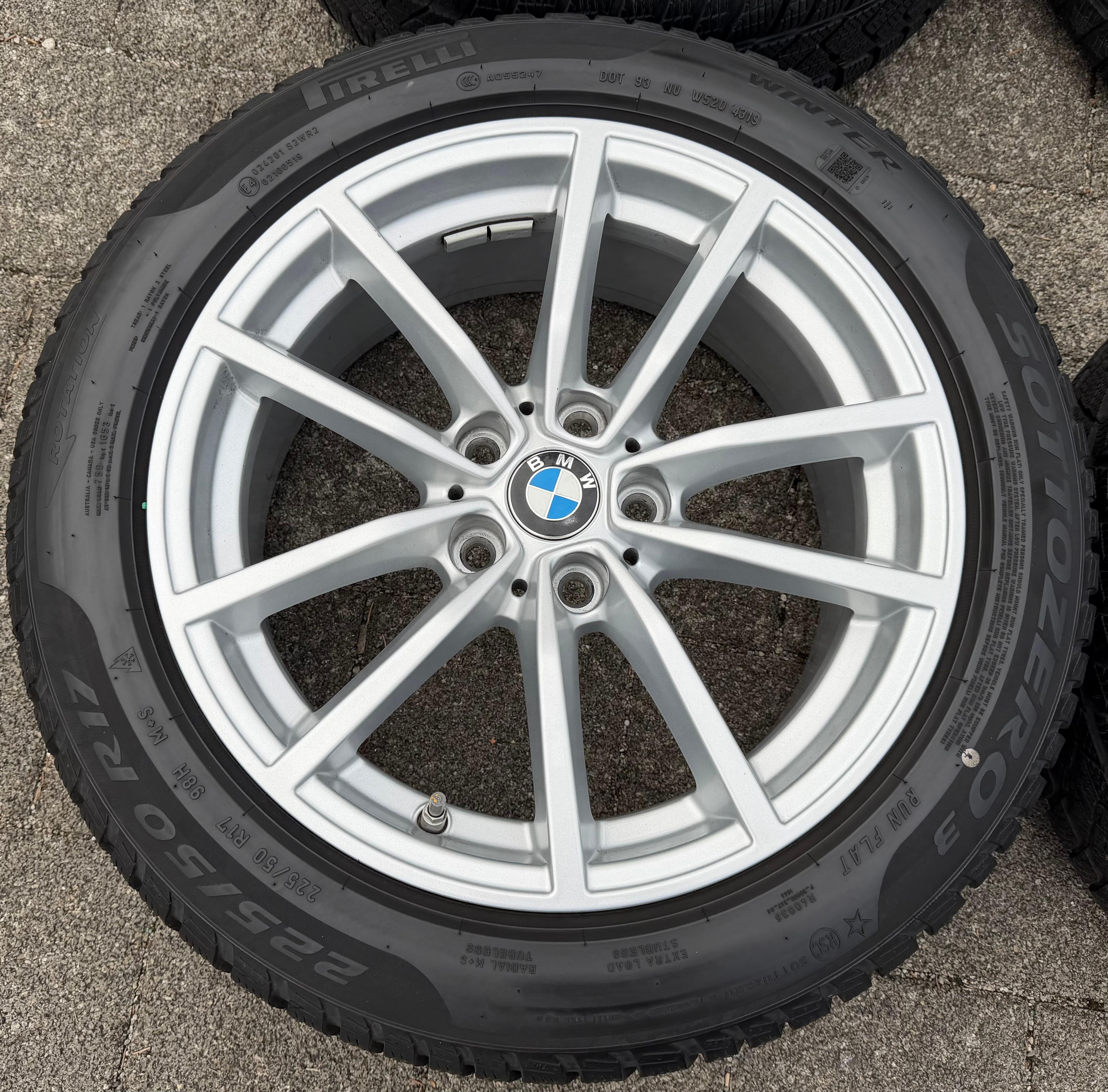 4 originele 17" lichtmetalen winterwielen BMW 3-serie G20 G21 4-serie G22 G23 Styling 778 bandenspanningssensoren Pirelli