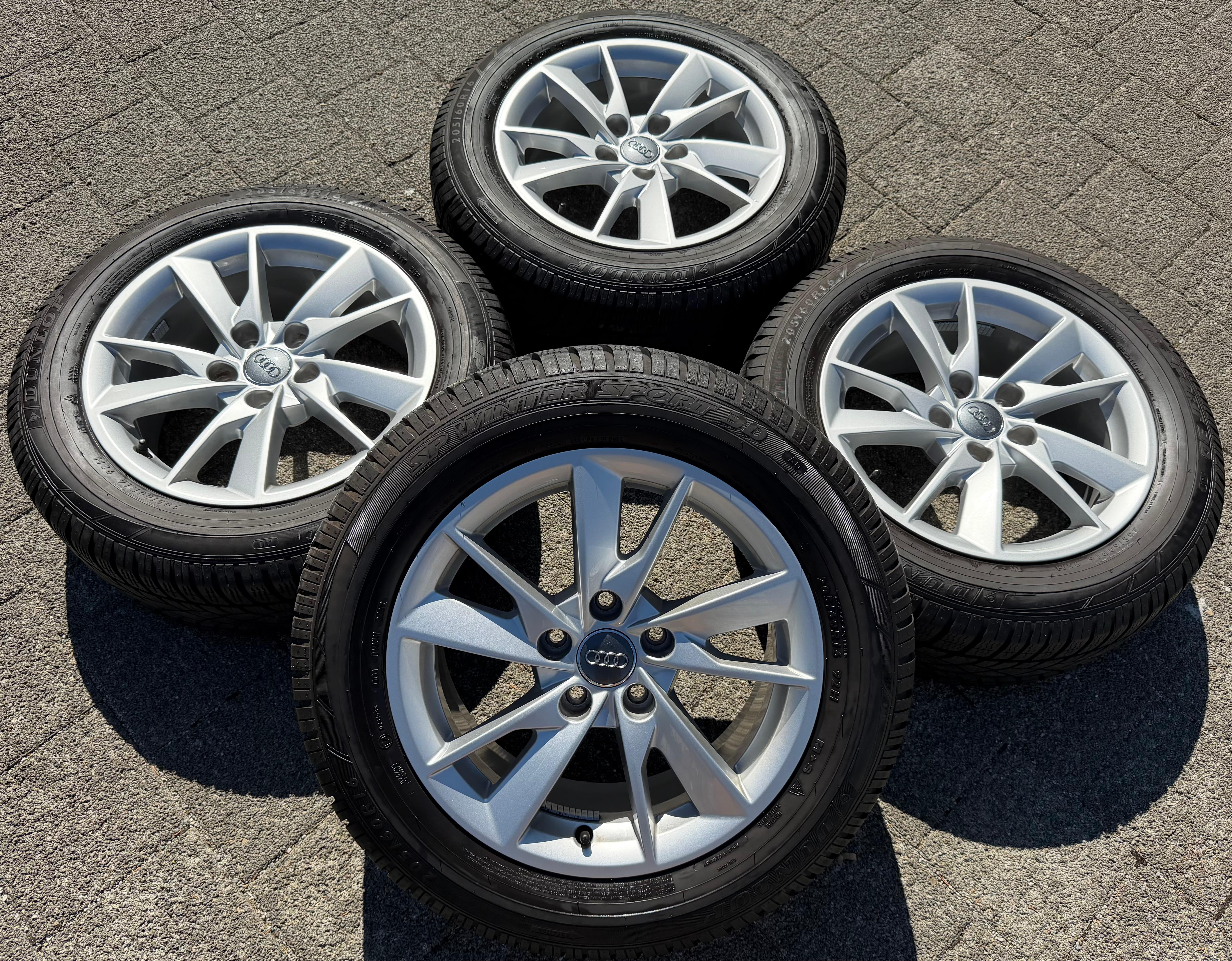 4 Original Alu Winterräder Audi A4 8W B9 8W0601025A 205/60R16 92H Dunlop