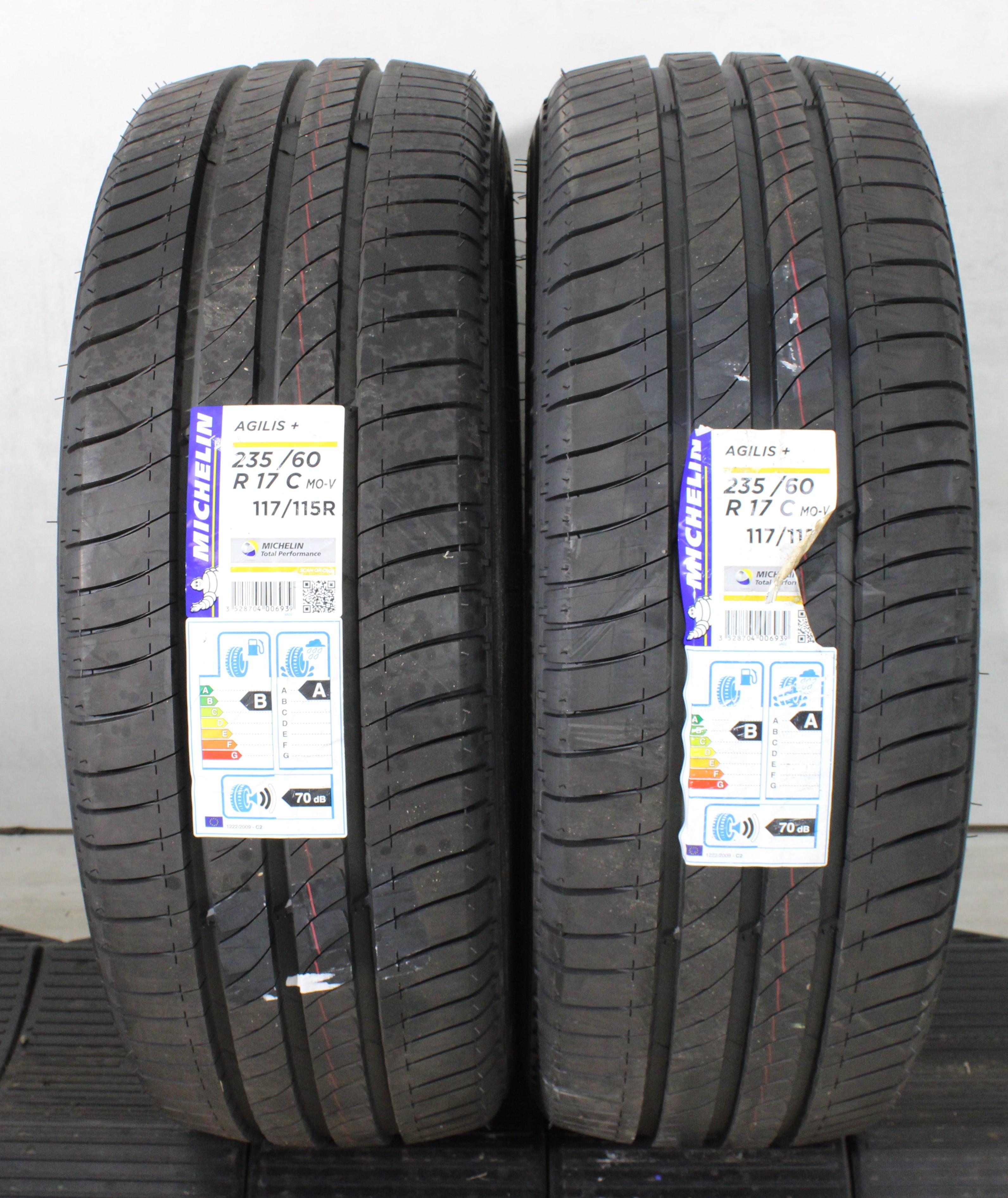 2 pneus d'été Michelin Agilis + MO-V 235/60R17C 117/115R, neufs, 2019