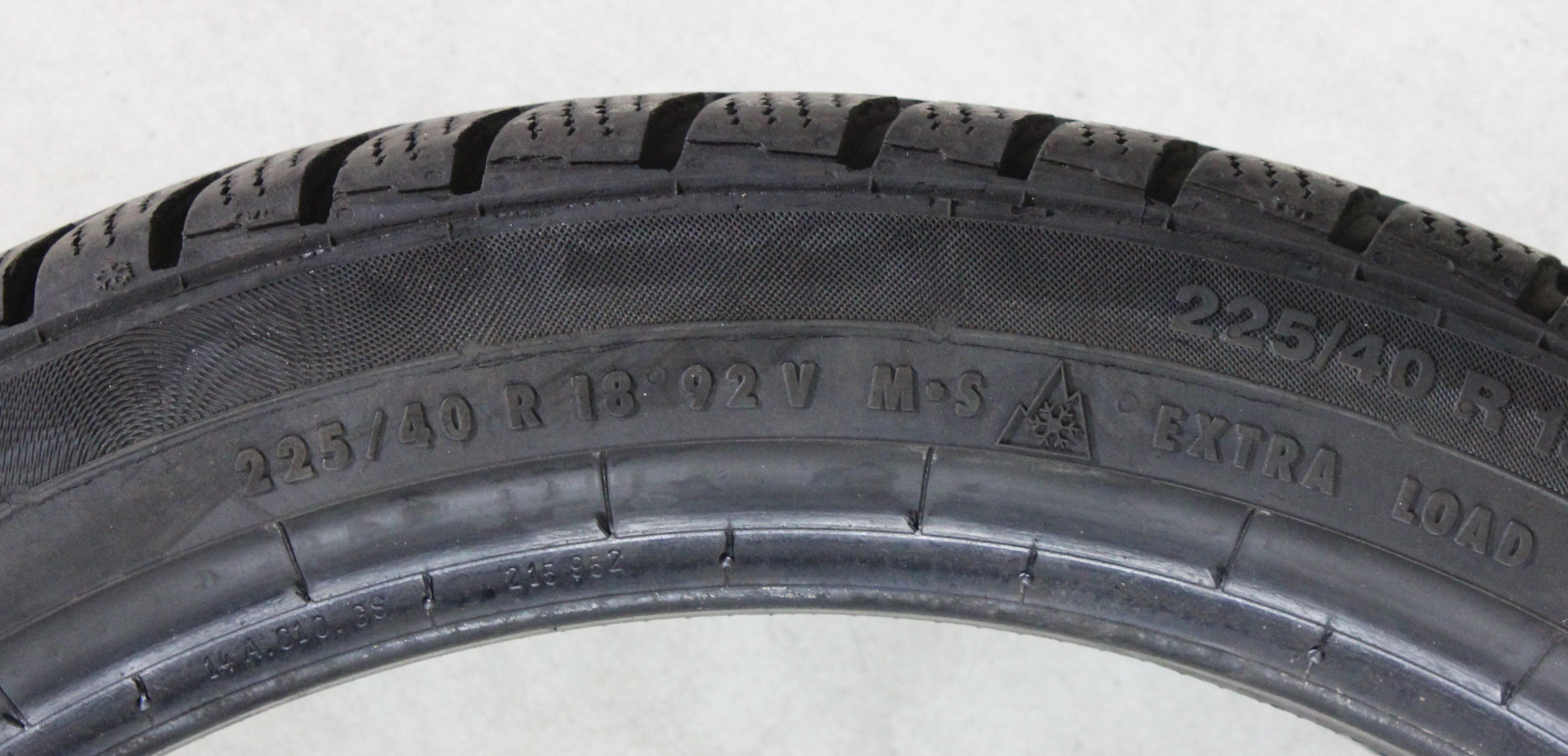 4 x 225/40R18 92V Winterreifen Continental Winter Contact TS830P SSR* Runflat 5-5,5mm 2019 XL