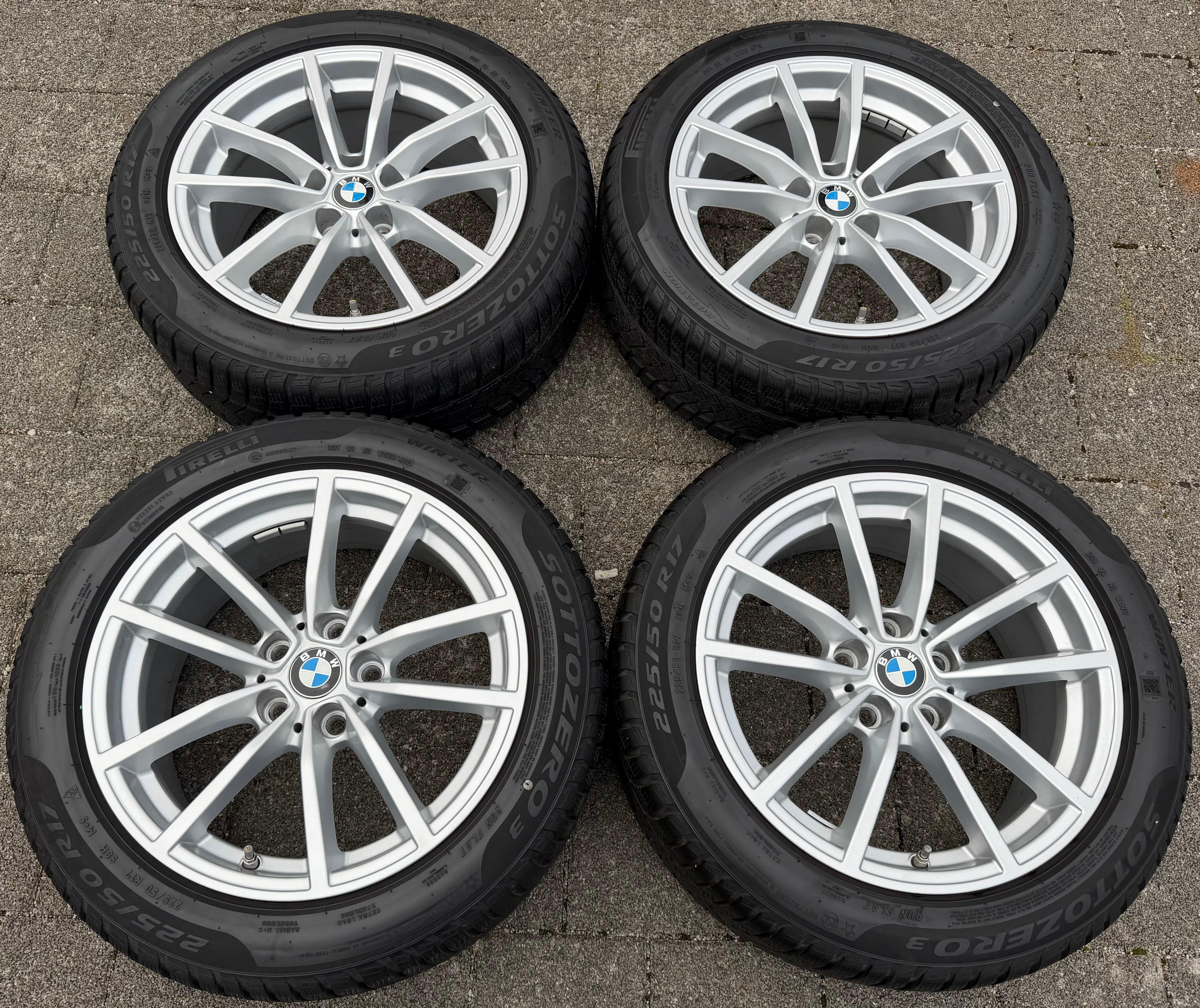 4 originele 17" lichtmetalen winterwielen BMW 3-serie G20 G21 4-serie G22 G23 Styling 778 bandenspanningssensoren Pirelli