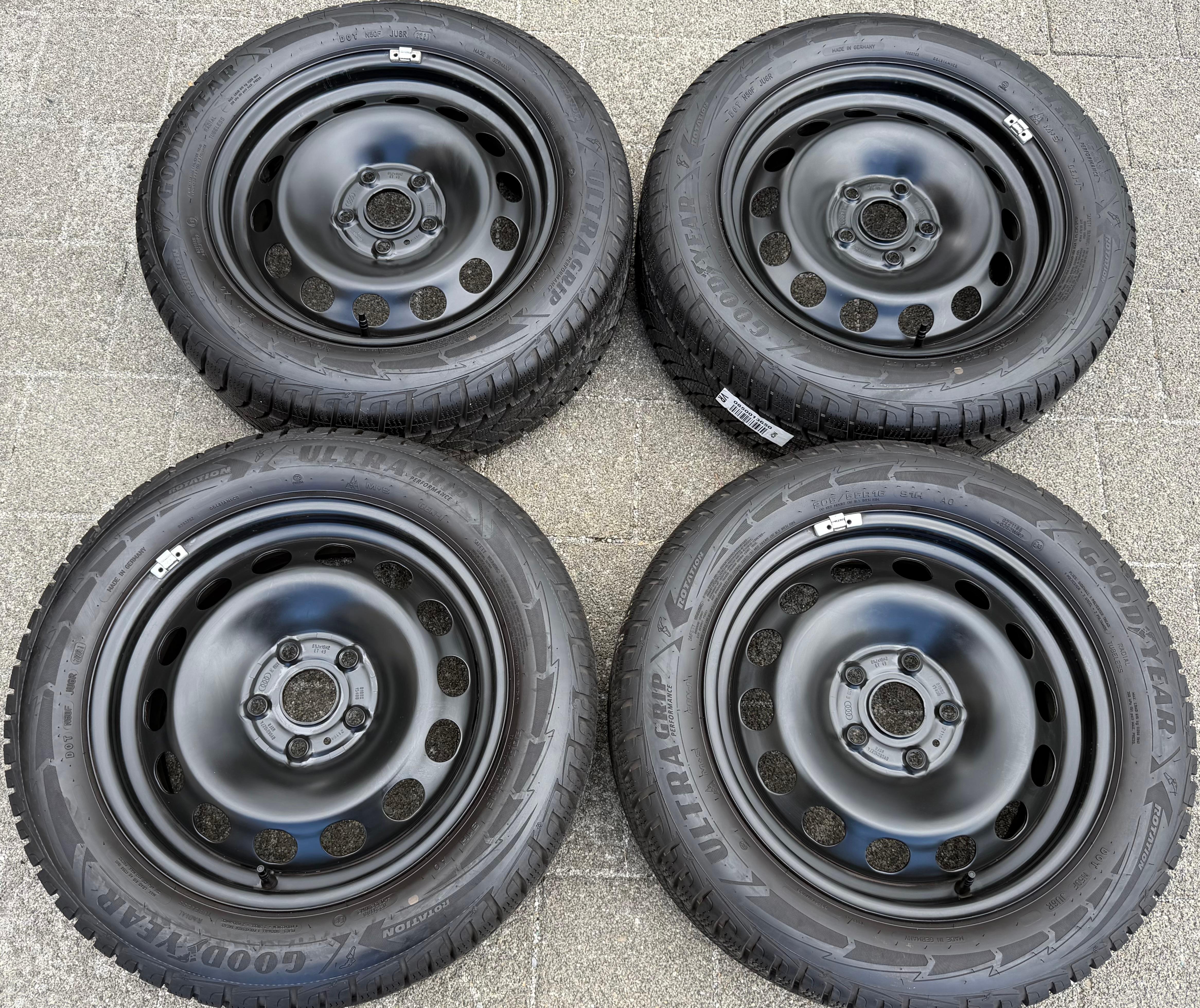 4 Winterräder Audi A3 8V Sportback Cabrio  205/55R16 91H Goodyear 8V0601027A
