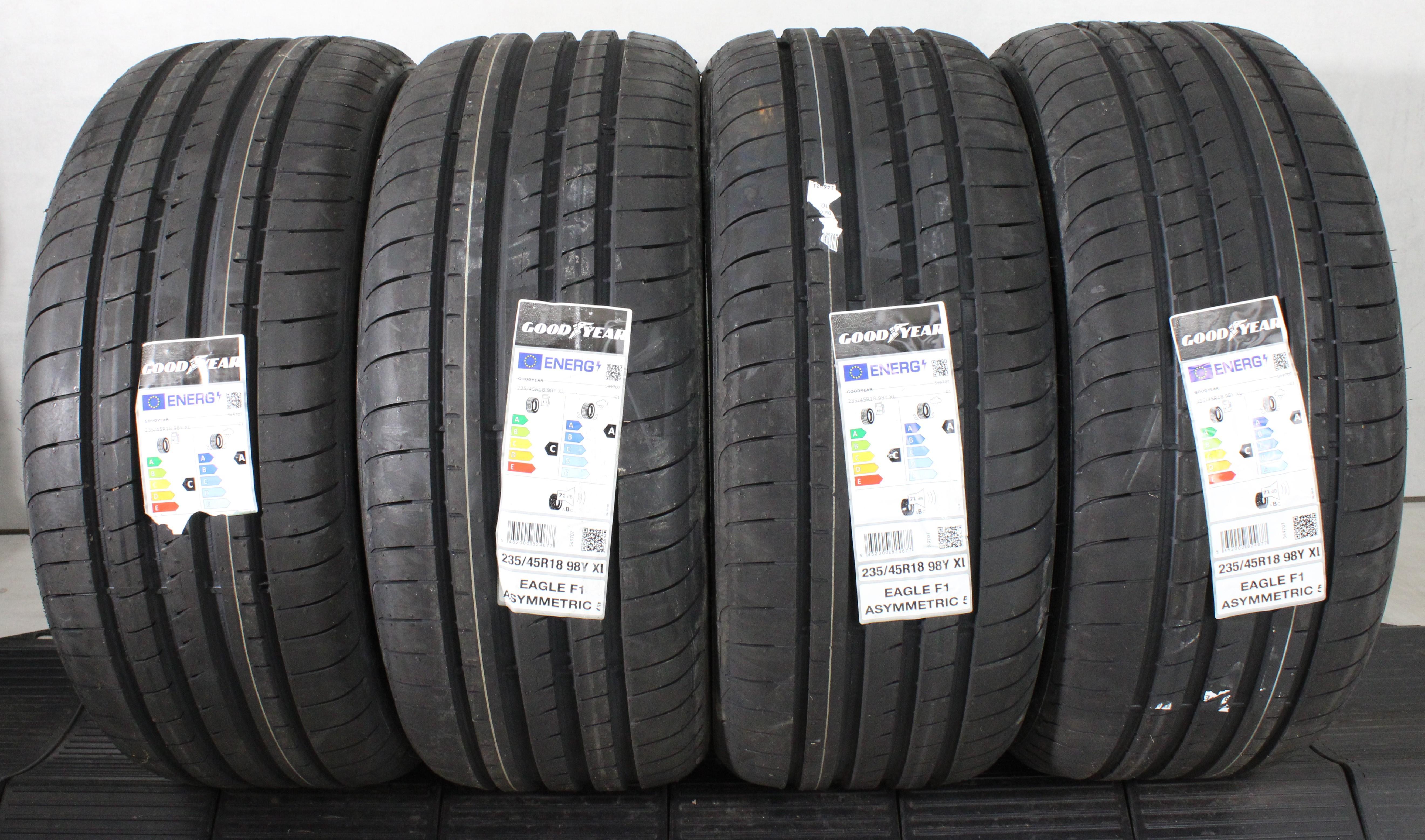 4 neumáticos de verano Goodyear Eagle F1 Asymmetric 5 2022 XL, 235/45R18 98Y, NUEVOS