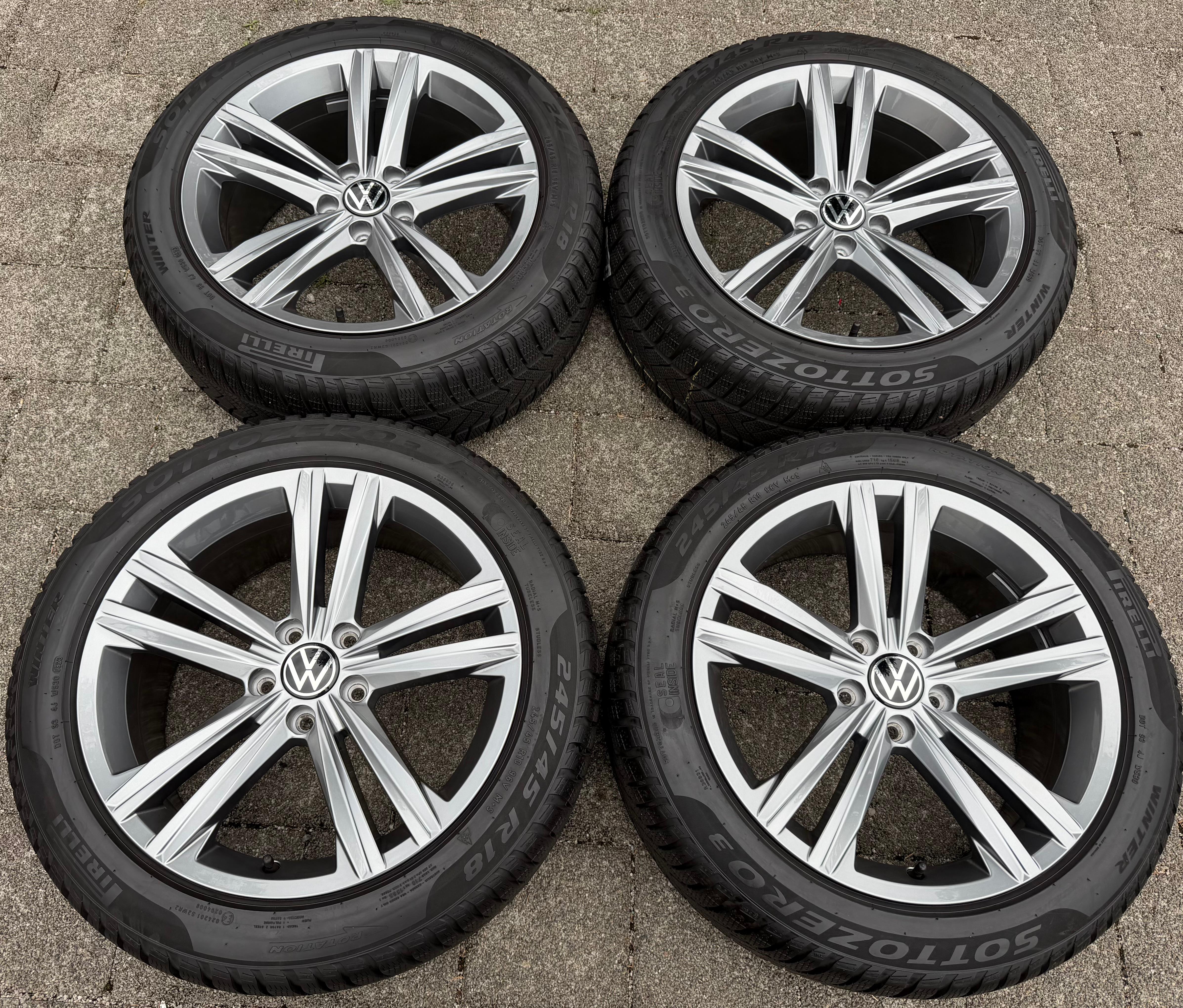 4 Original 18" Alu Winterräder VW Arteon 3H 3G B8 3G8601025N Sebring 245/45R18 96V