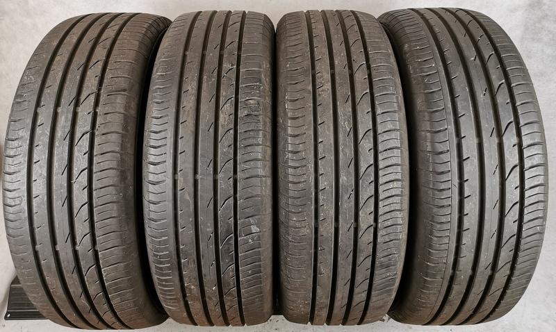 4 x 215/55R18 95H Sommerreifen Continental Premium Contact 2 2x 6-7mm und 2x 5,5-6mm 2013
