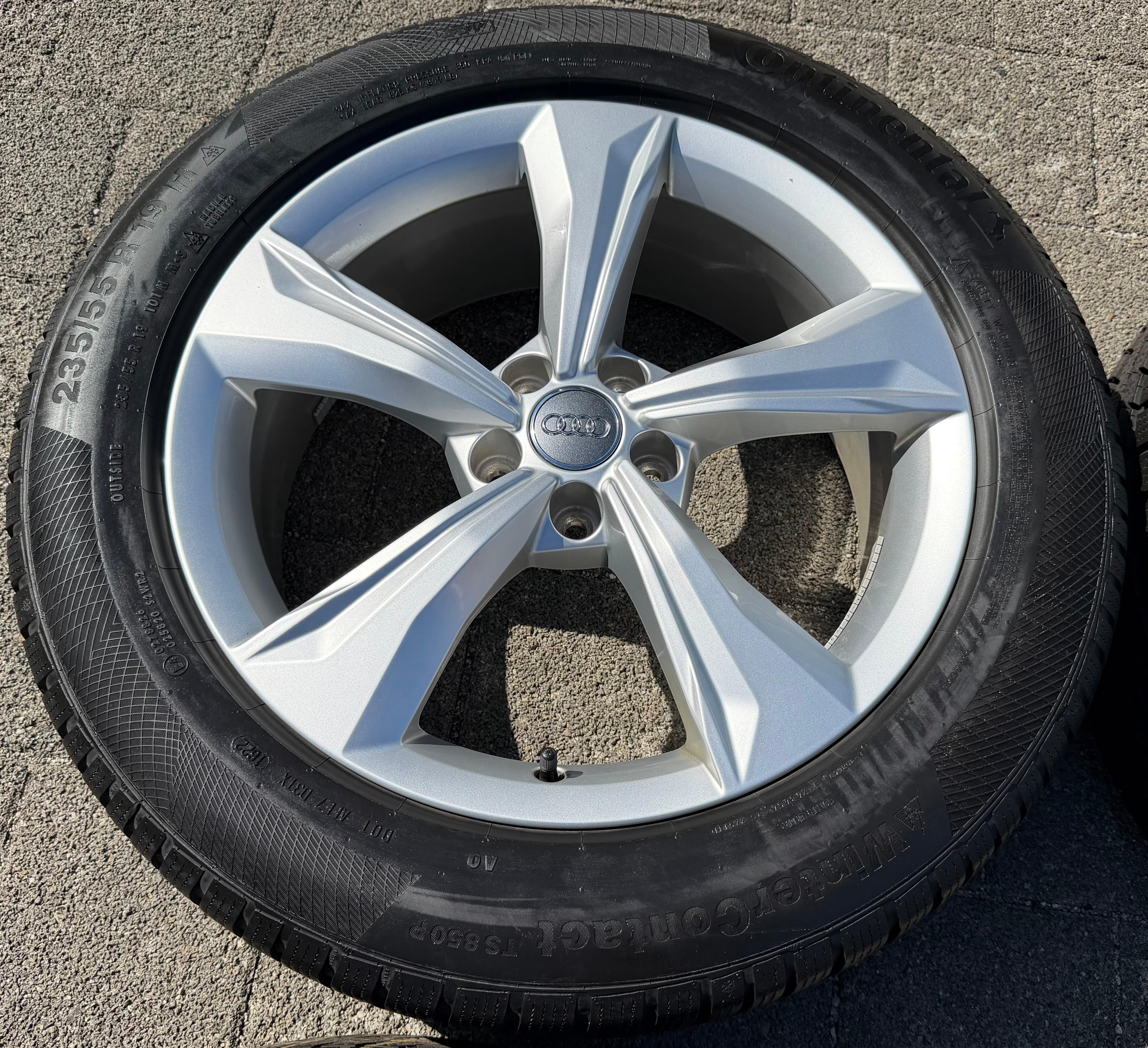 4 llantas de aluminio originales de invierno de 19" para Audi Q5 SQ5, año de fabricación 80, 601025K, 235/55R19 101H, Continental