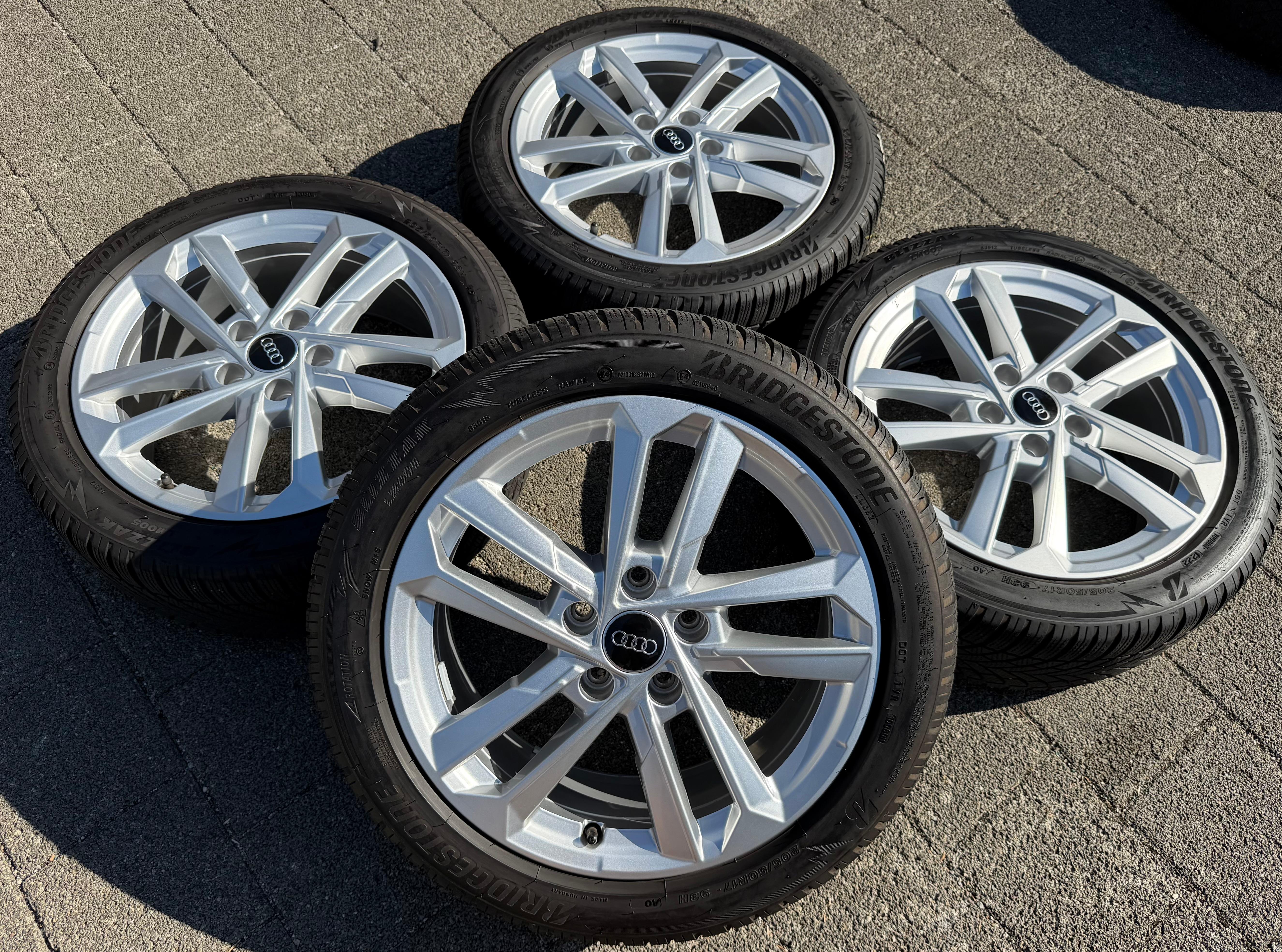 4 Original 17" Alu Winterräder Audi A3 S3 8Y 8Y0601025L 205/50R17 93H Bridgestone 2022