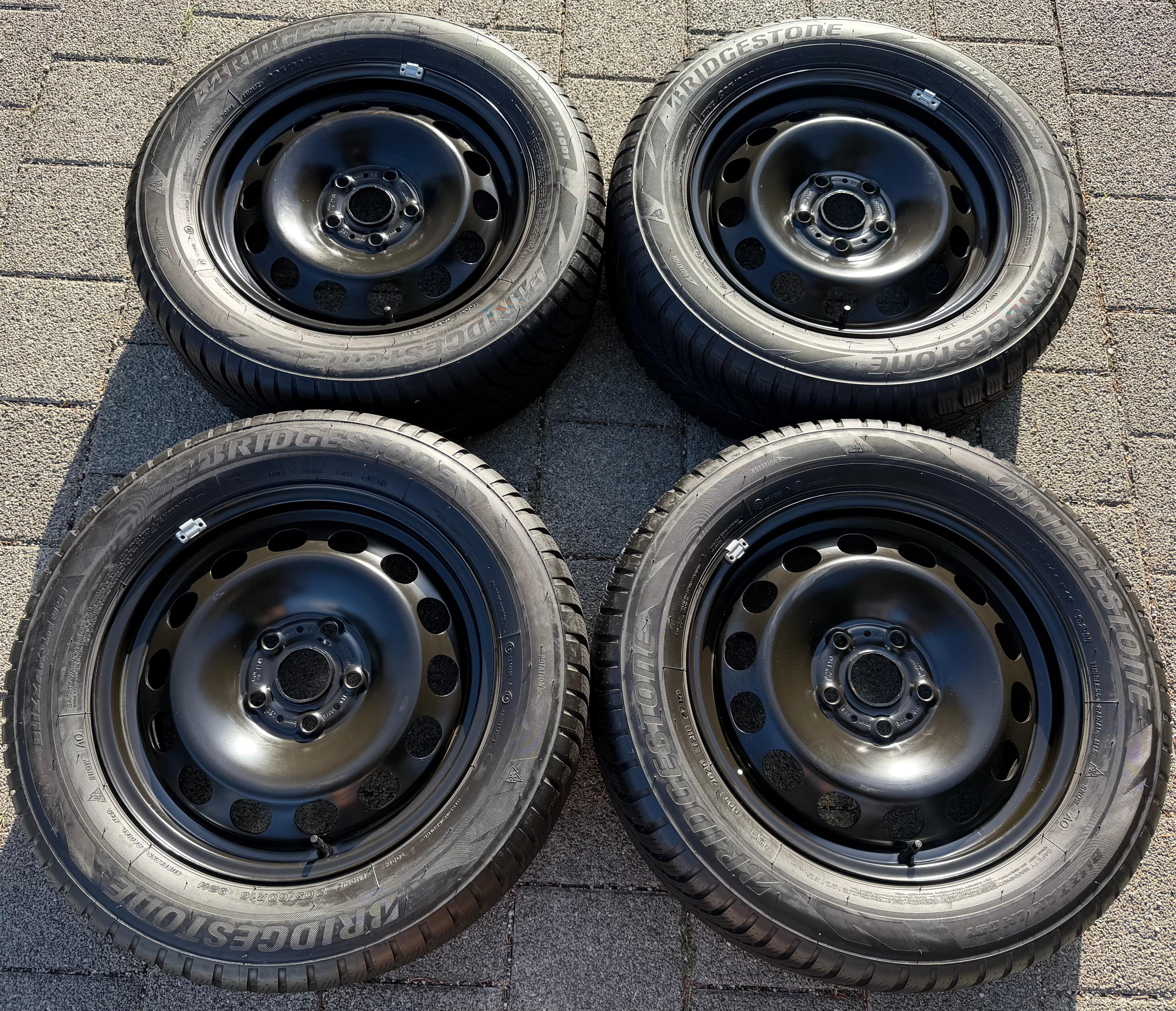 4 Winterräder Audi Q2 GA VW T-Roc 205/60R16 92H Bridgestone 5Q0601027AM