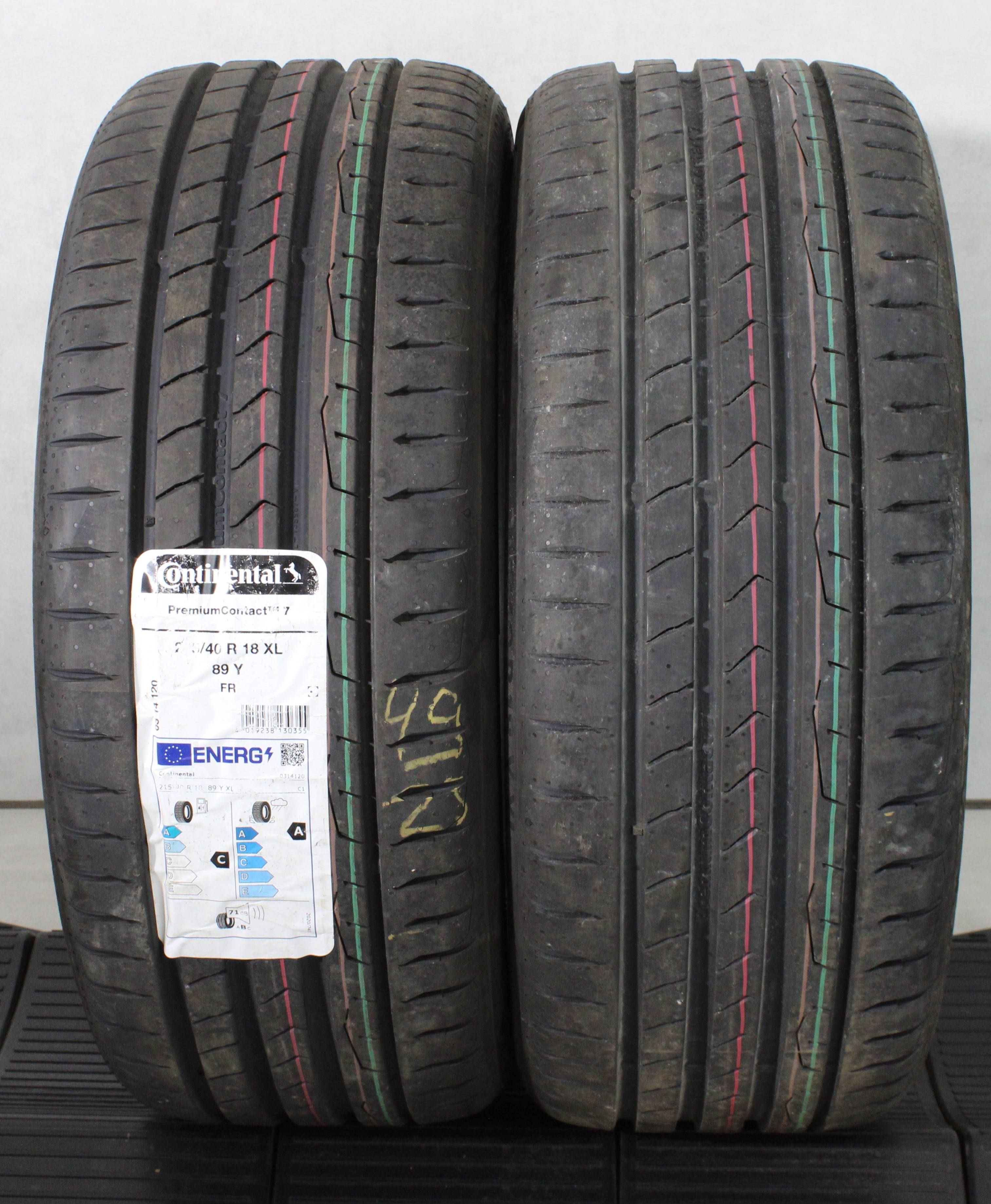 2 x 215/40R18 89Y Sommerreifen Continental Premium Contact 7 2023 XL
