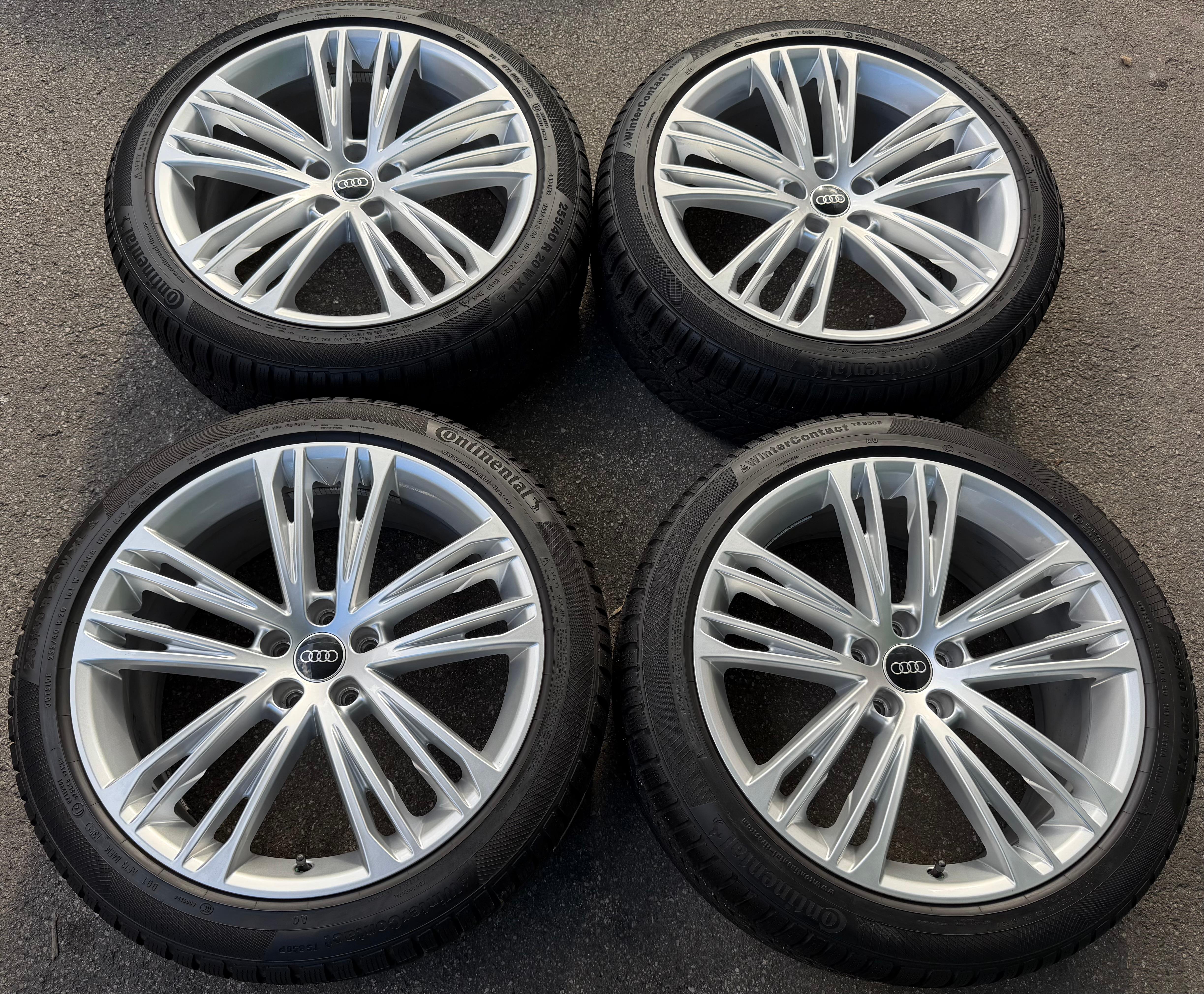 4 ruedas de invierno originales de aleación de 20" para Audi A7 S7 4K 4K8601025F 255/40R20 101W Continental