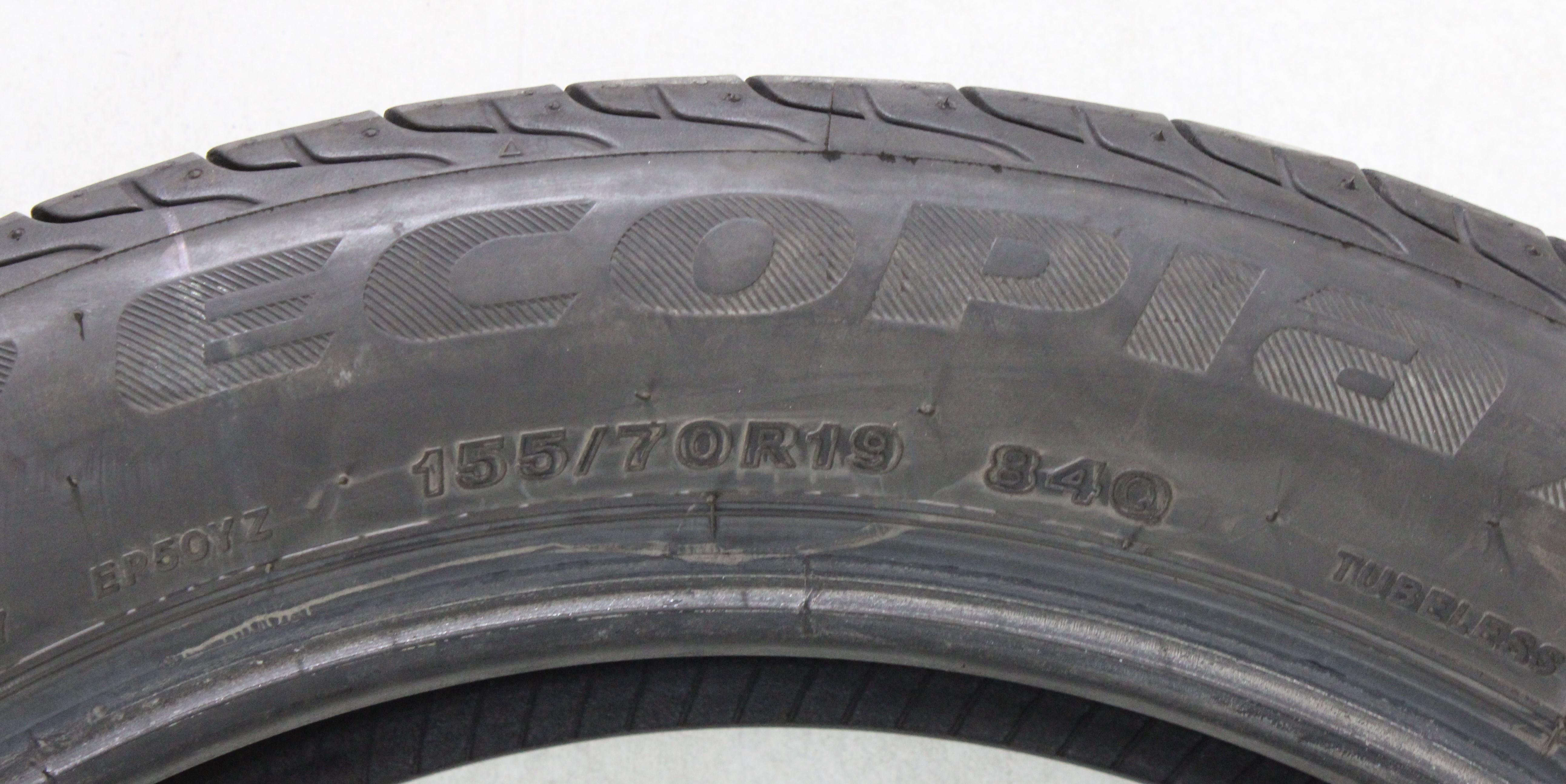 1 x 155/70R19 84Q Sommerreifen Bridgestone Ecopia EP500* 4,5-5mm 2021