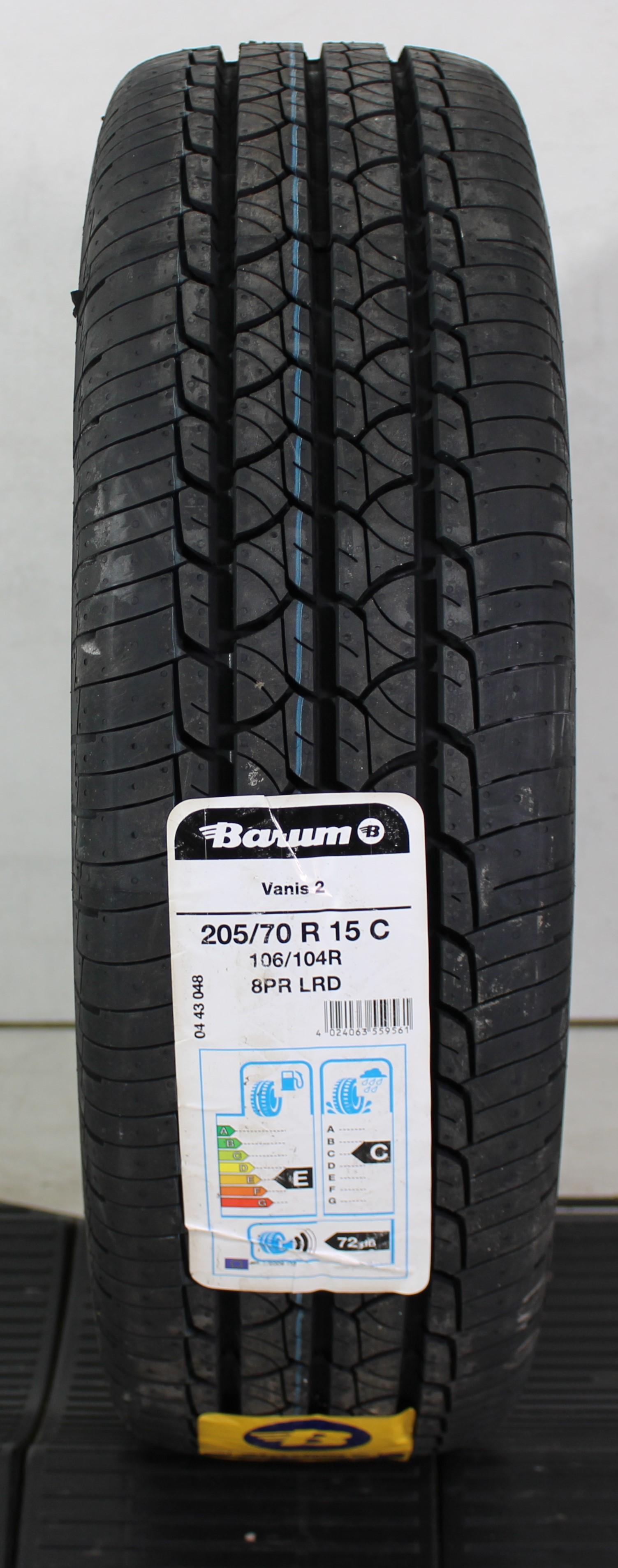 1 x 205/70R15C 106/104R Sommerreifen Barum Vanis 2 2019 NEU Freihaus
