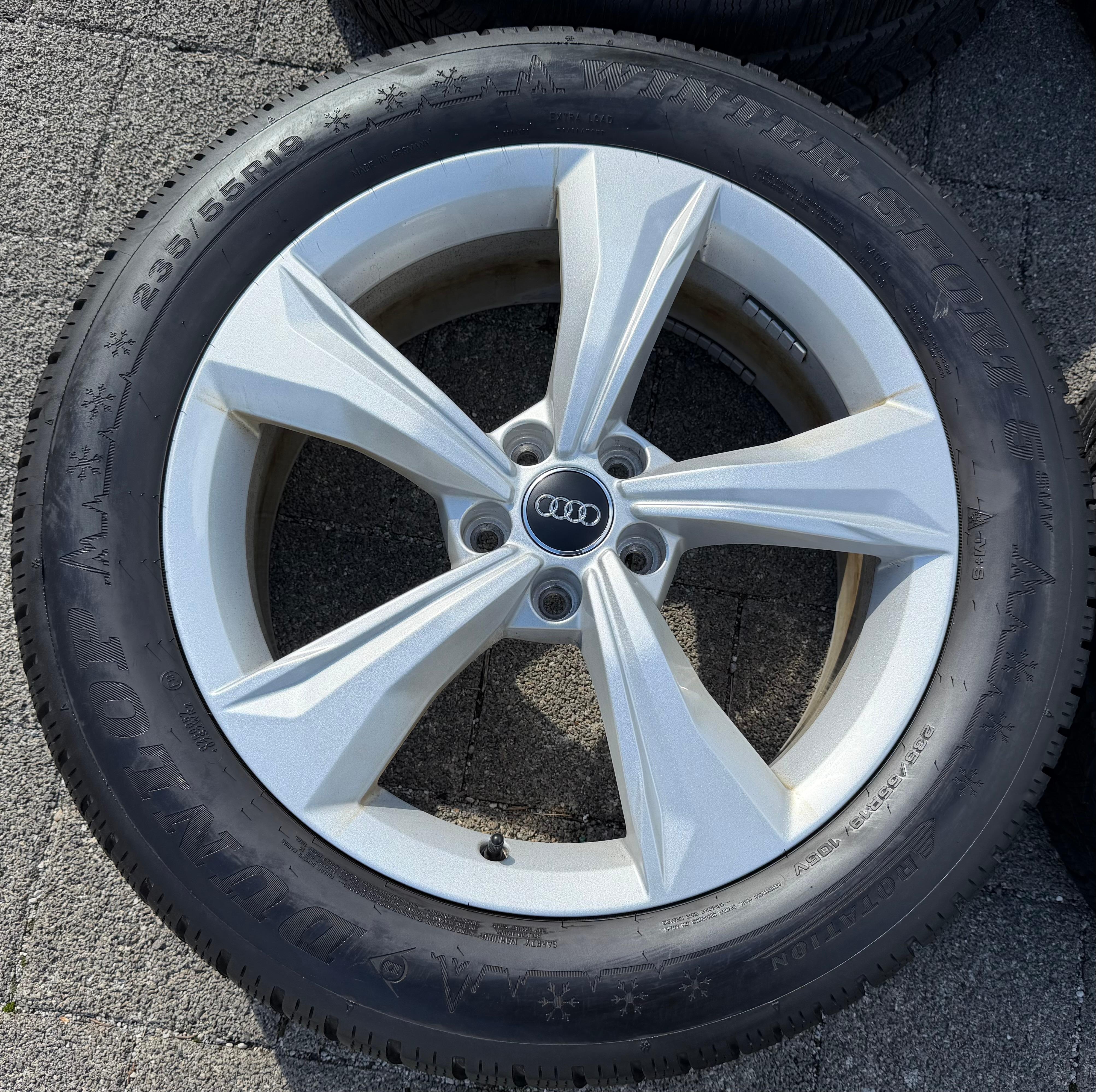 4 roues hiver complètes en alliage d’origine 19" Audi Q5 SQ5 FY 80A601025K 235/55R19 105V Dunlop
