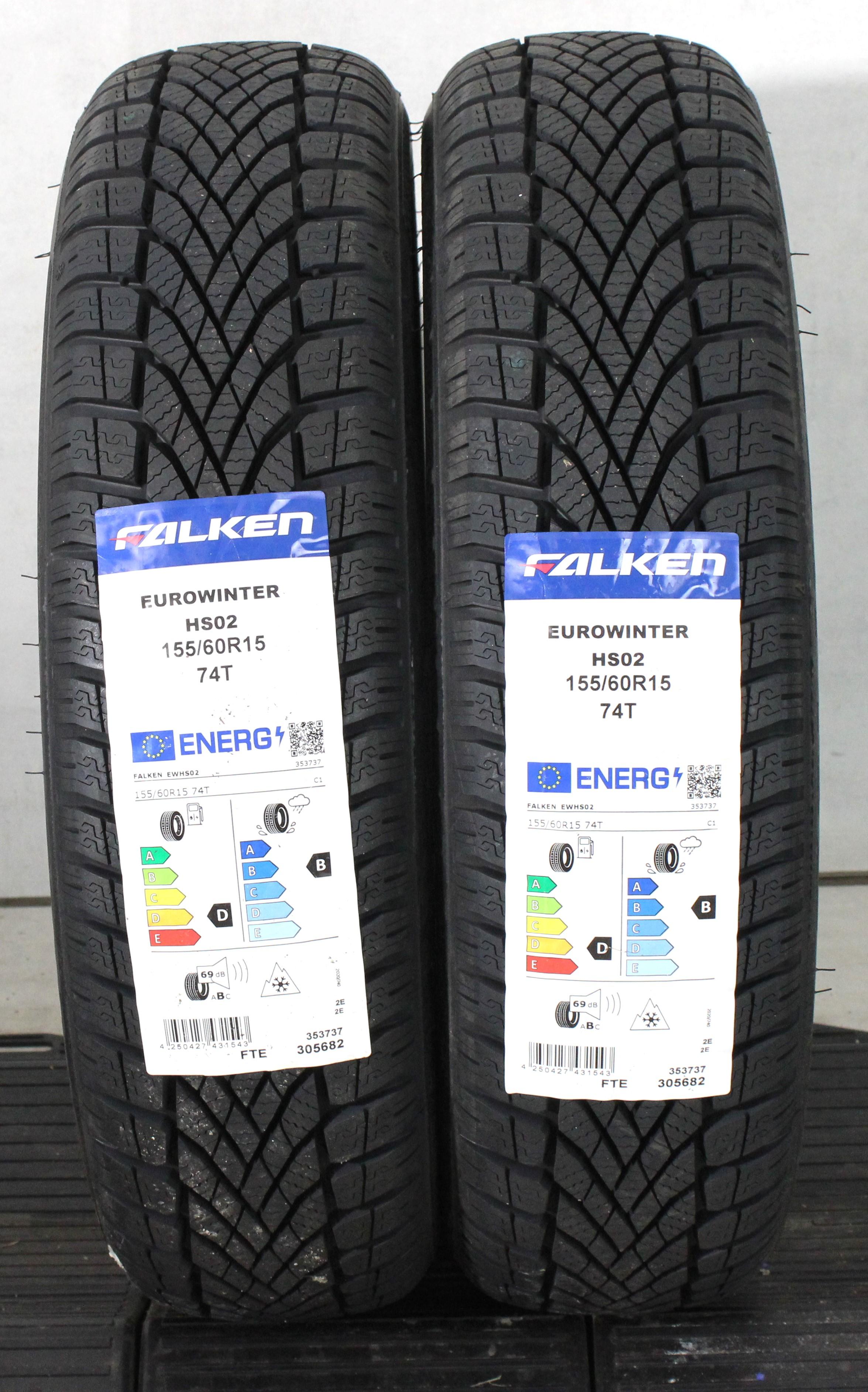 2 x 155/60R15 74T Winterreifen Falken Eurowinter HS02 2024 NEU