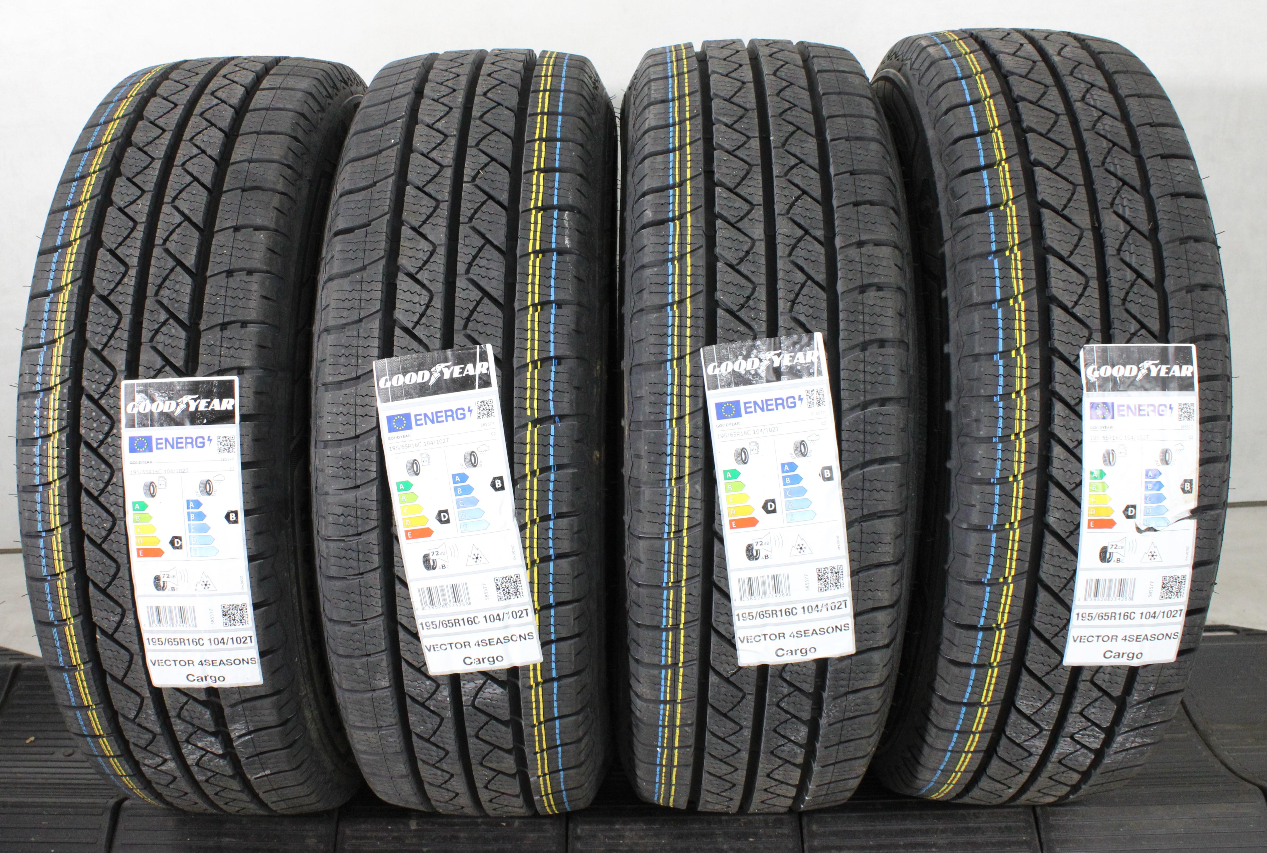 4 x 195/65R16C 104/102T Ganzjahresreifen Goodyear Vector 4 Season Cargo 2025