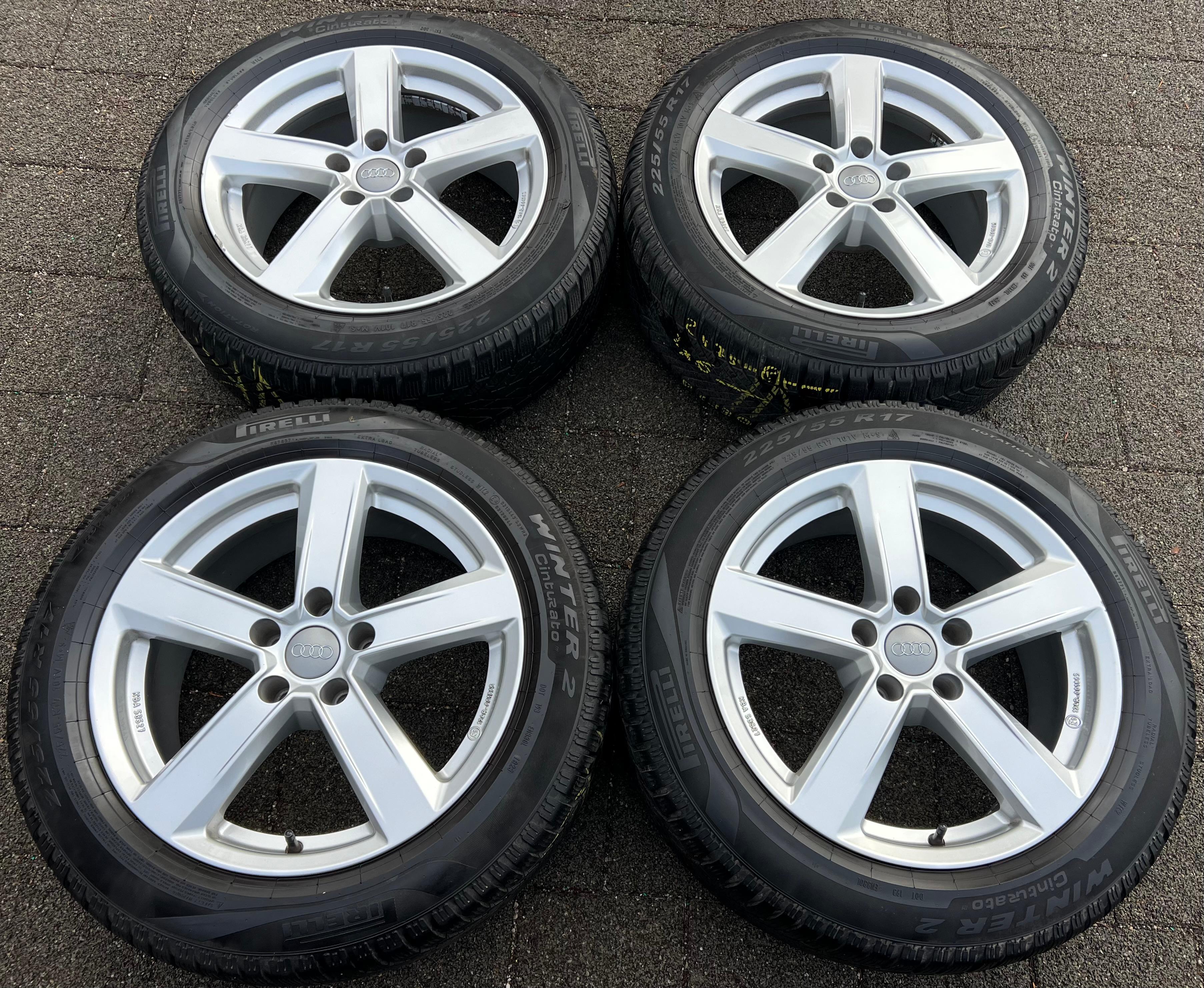 4 ALU 17" WINTERRÄDER AUDI A4 ALLROAD 8K B8 A6 4G C7 F2 C8 225/55R17 101V PIRELL