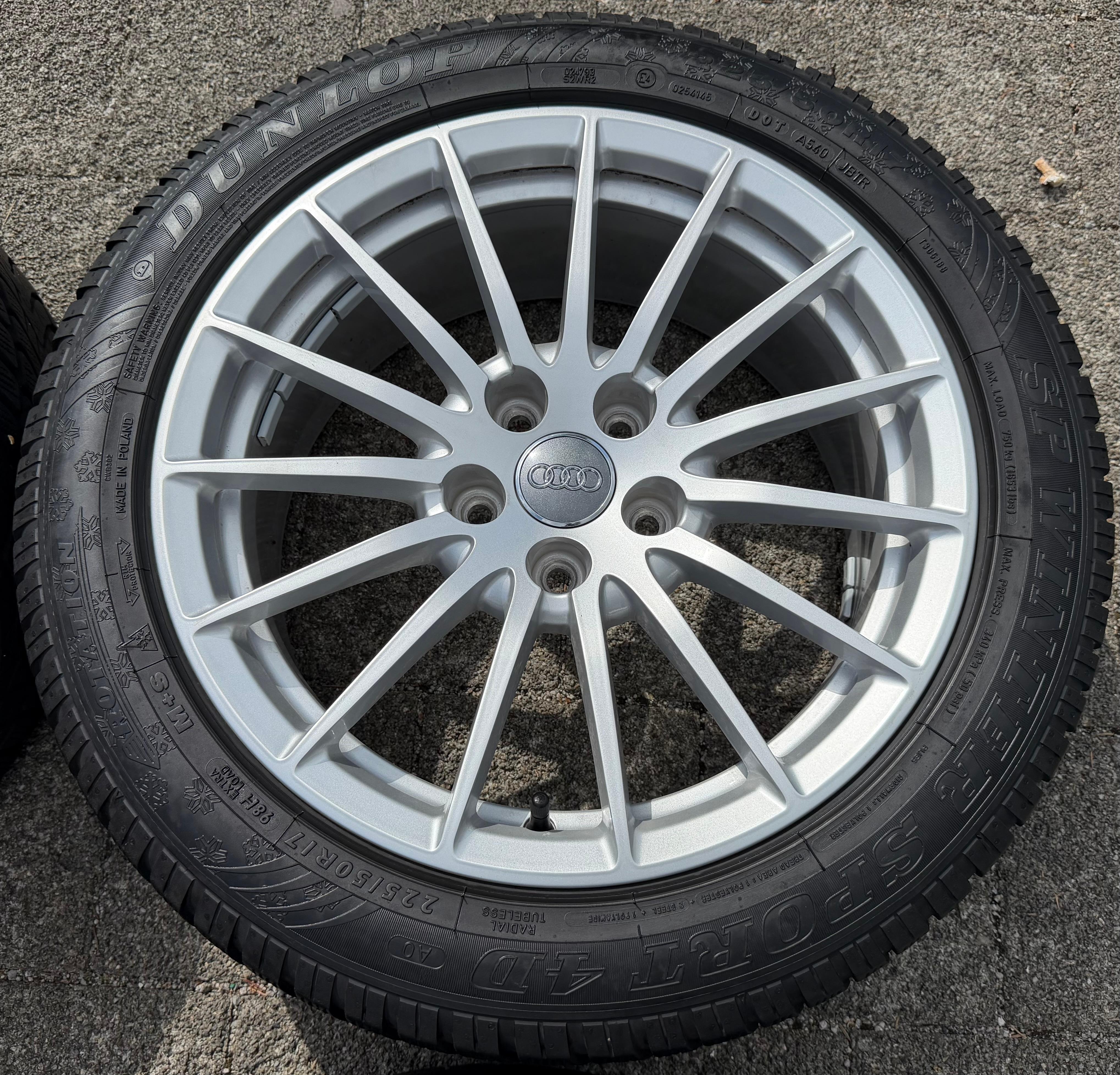 4 ORIGINAL 17" ALU WINTERRÄDER AUDI A5 F5 8W 225/50R17 98H 8W0601025AE DUNLOP