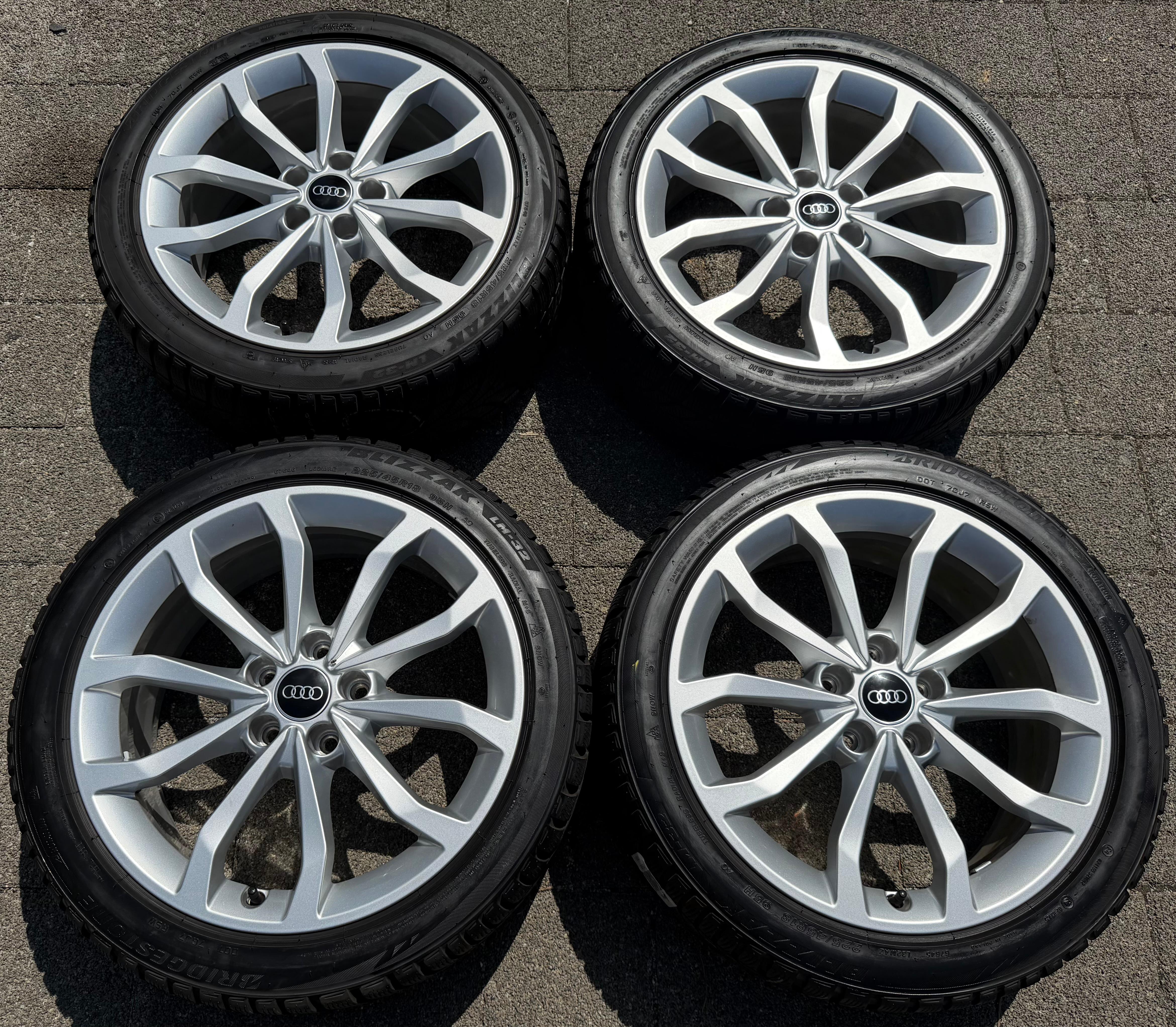 4 ruedas de invierno de aluminio originales de 18" para Audi A4 S4 8W 8W0601025ED 225/45R18 95H Bridgestone