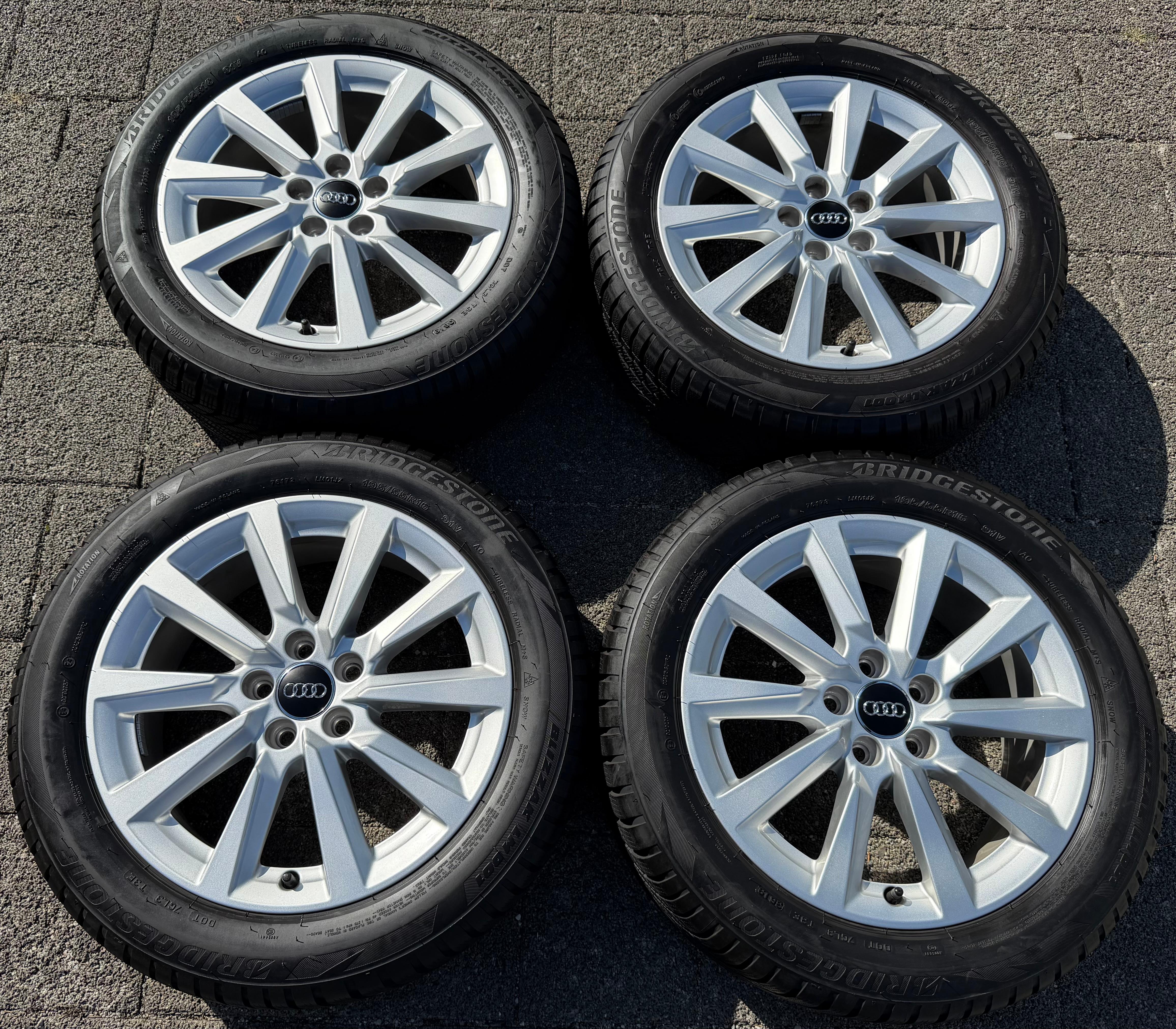 4 Original Alu Winterräder Audi A1 GB 82A601025C 195/55R16 91V Bridgestone