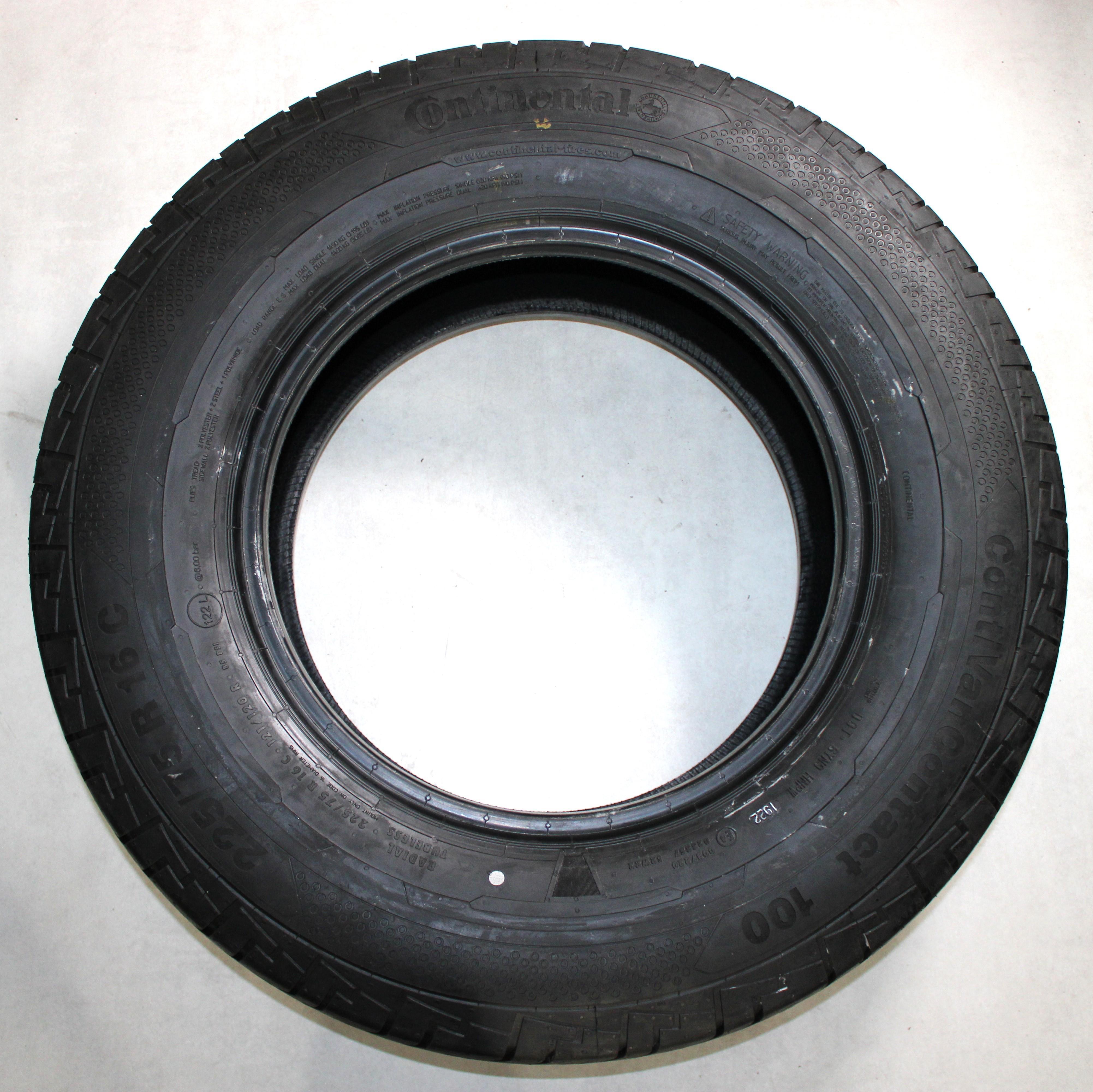 4 x 225/75R16C 121/120R Sommerreifen Continental Van Contact 100 Volles Profil 2022