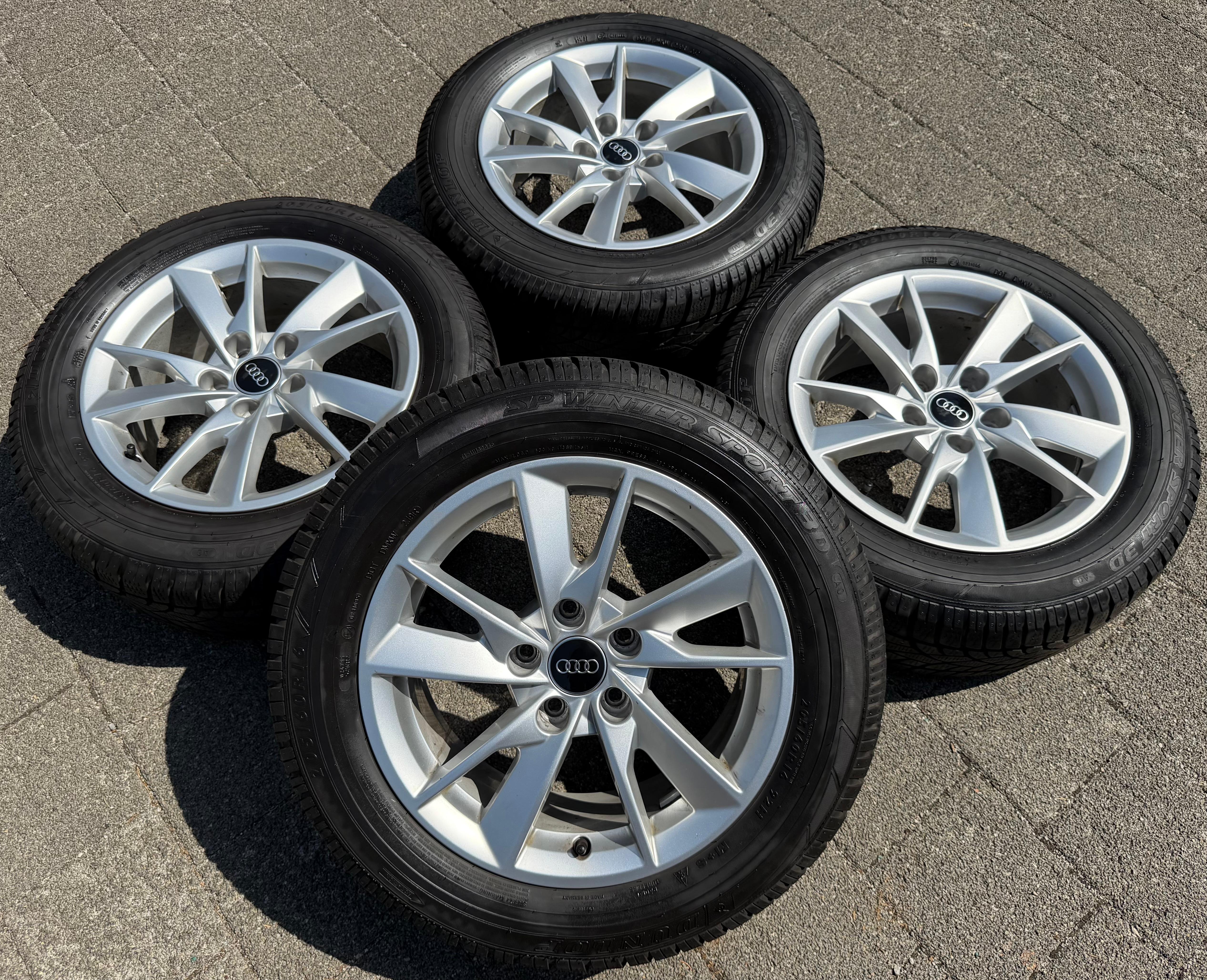 4 Original Alu Winterräder Audi A4 8W B9 8W0601025A 205/60R16 92H Dunlop